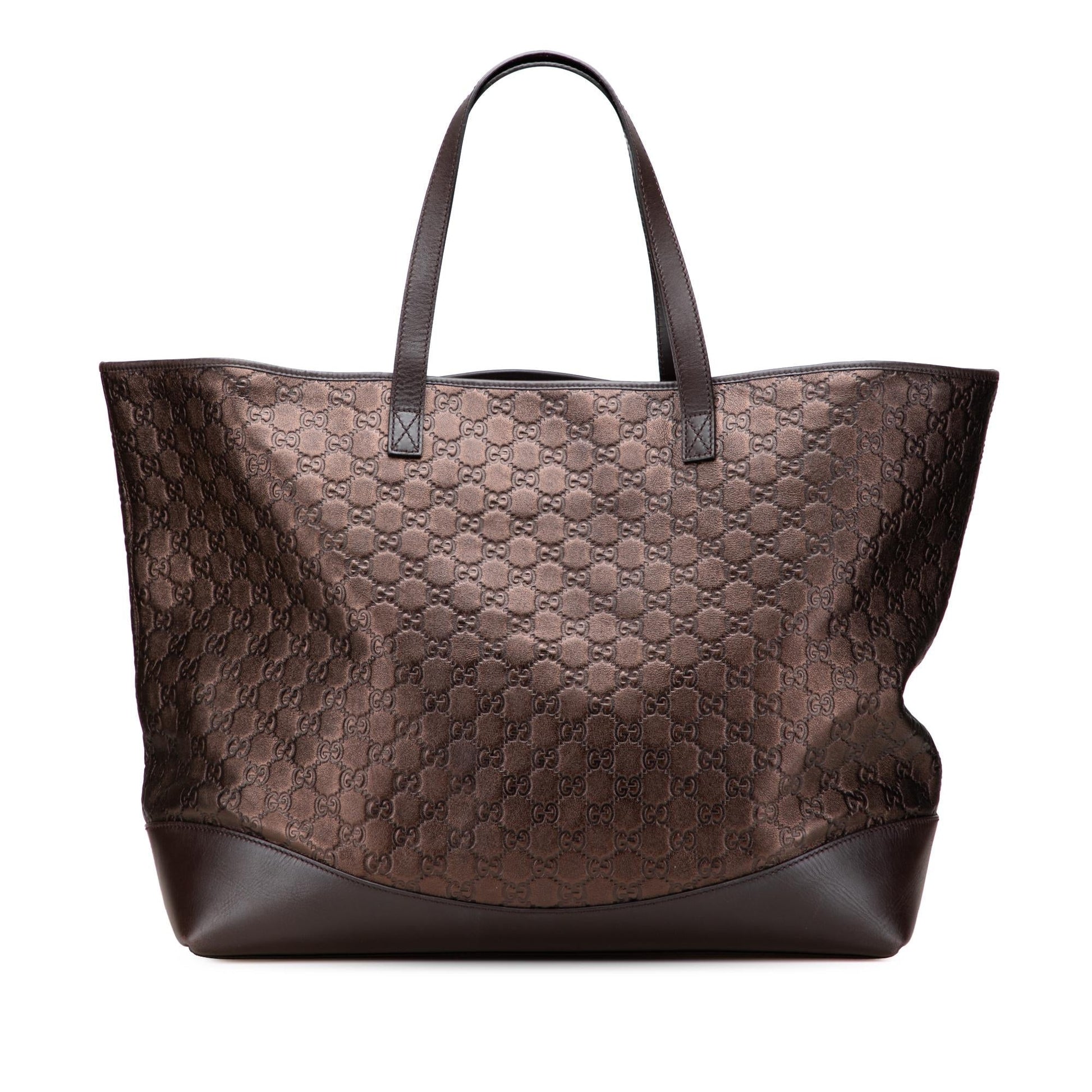 Gucci Metallic Guccissima Calf Brown Large Tote Bag