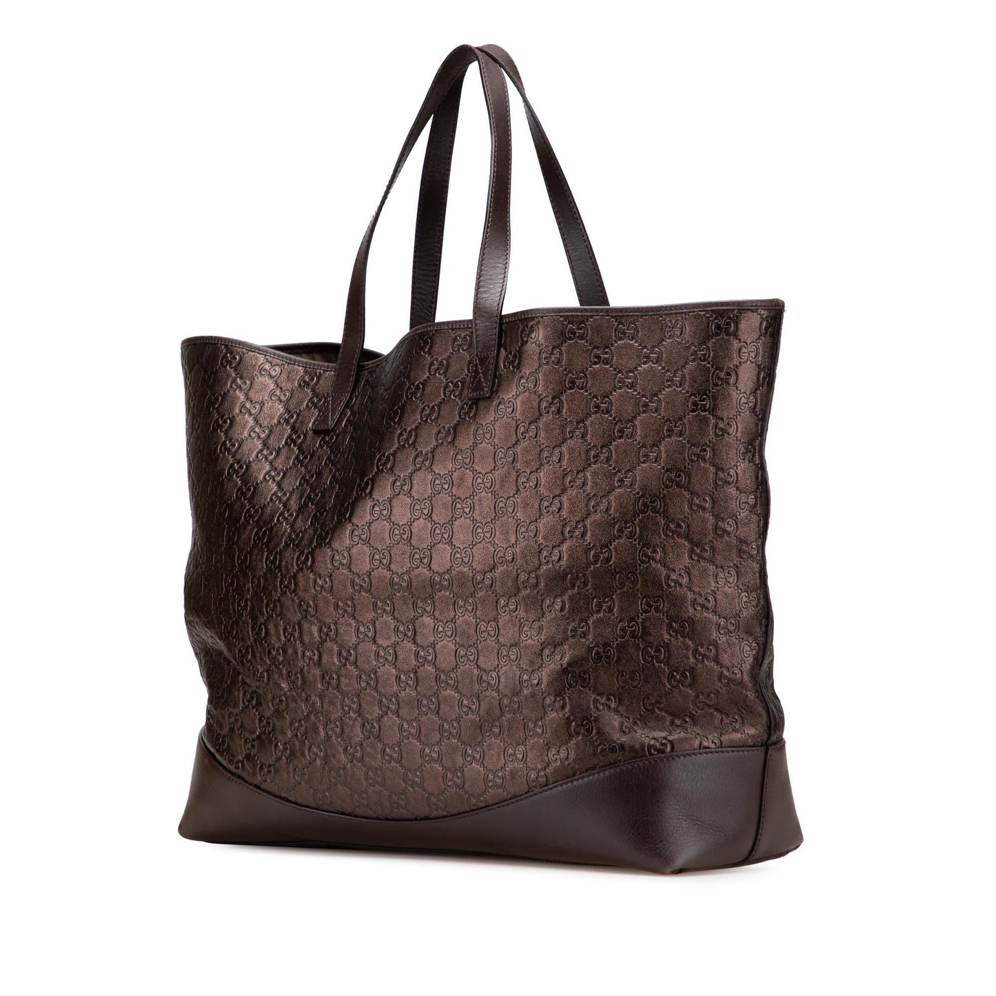 Gucci Metallic Guccissima Calf Brown Large Tote Bag