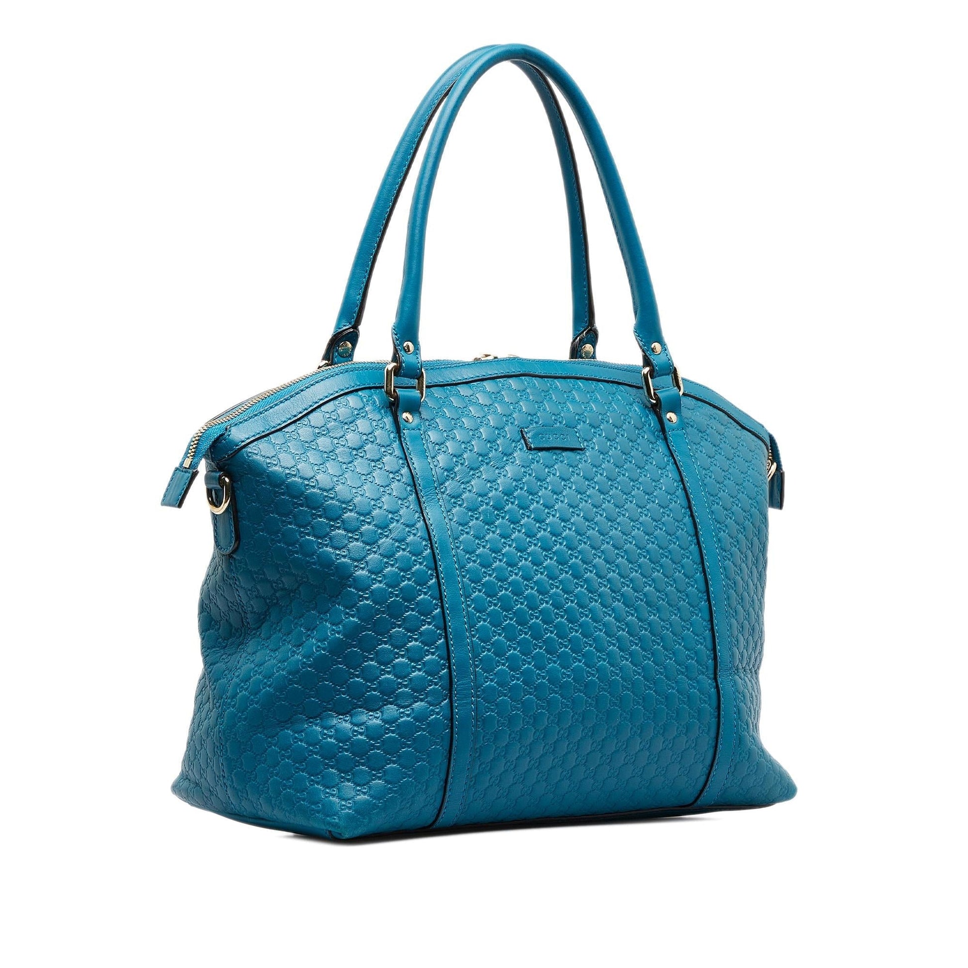 Gucci Microguccissima Dome SHG-PUp5Le Calf Blue Large Satchel Bag
