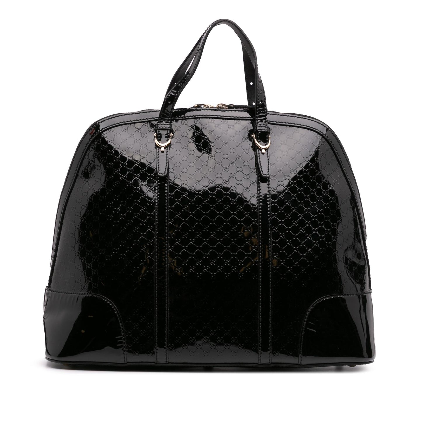 Gucci Microguccissima Nice Dome Top Handle Leather Patent Black Large Tote Bag Bag 1