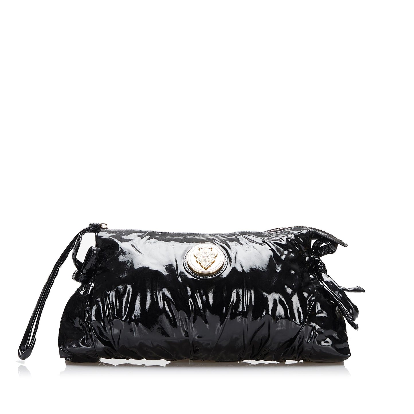 Gucci Hysteria SHG-uAOERL Leather Patent Black Large Clutch Bag