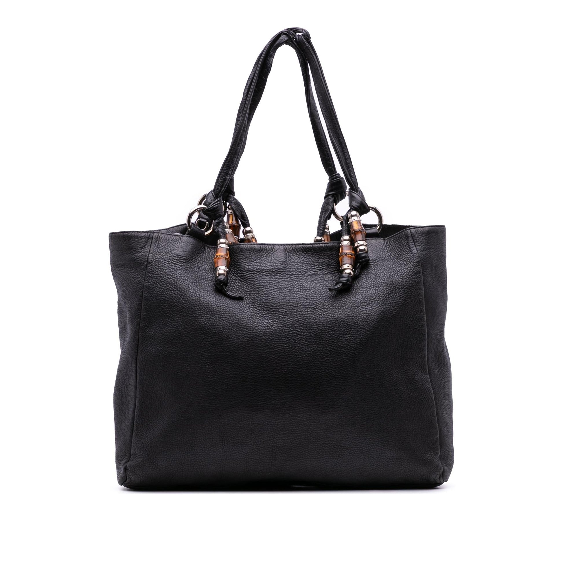 Gucci Pebbled Bamboo Jungle Convertible Calfskin Large Tote Bag