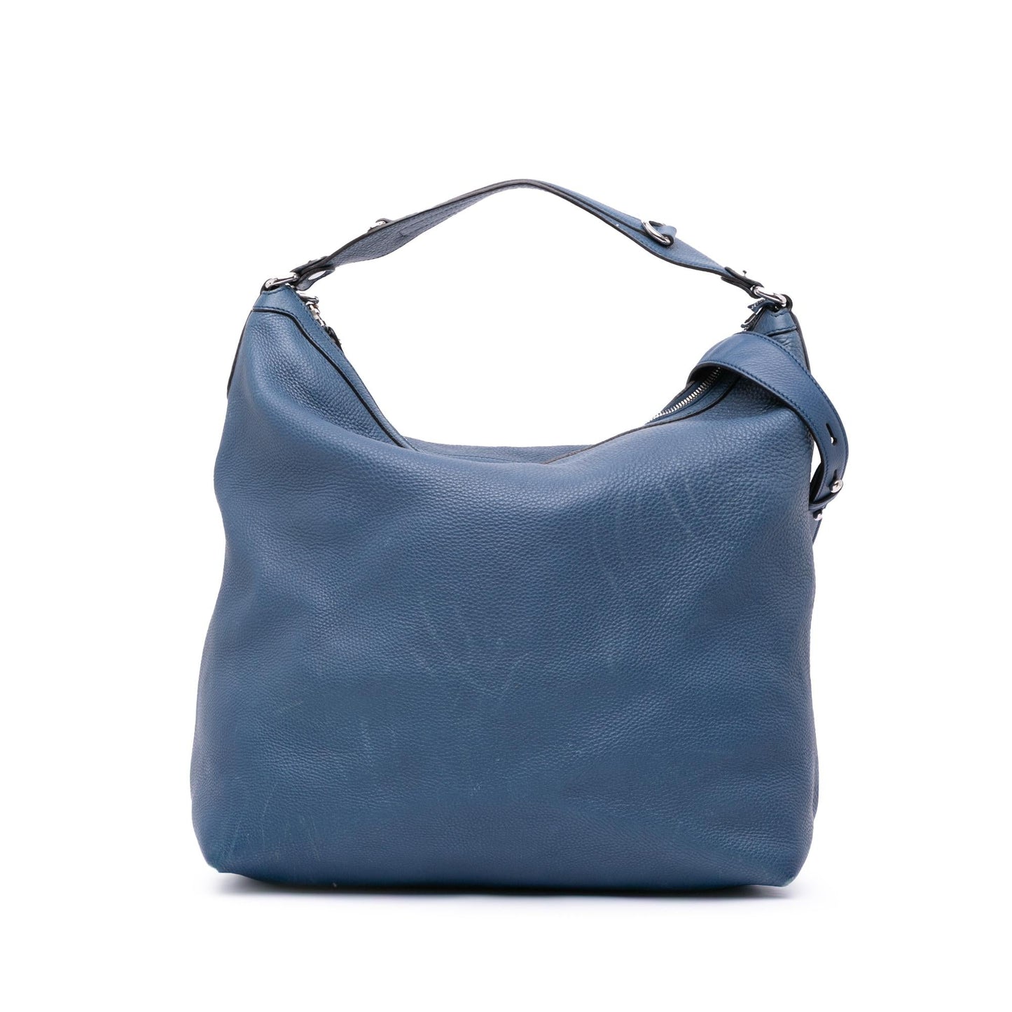 Gucci Pebbled Icon Bit Calf Calfskin Blue Large Satchel Bag Bit Hobo