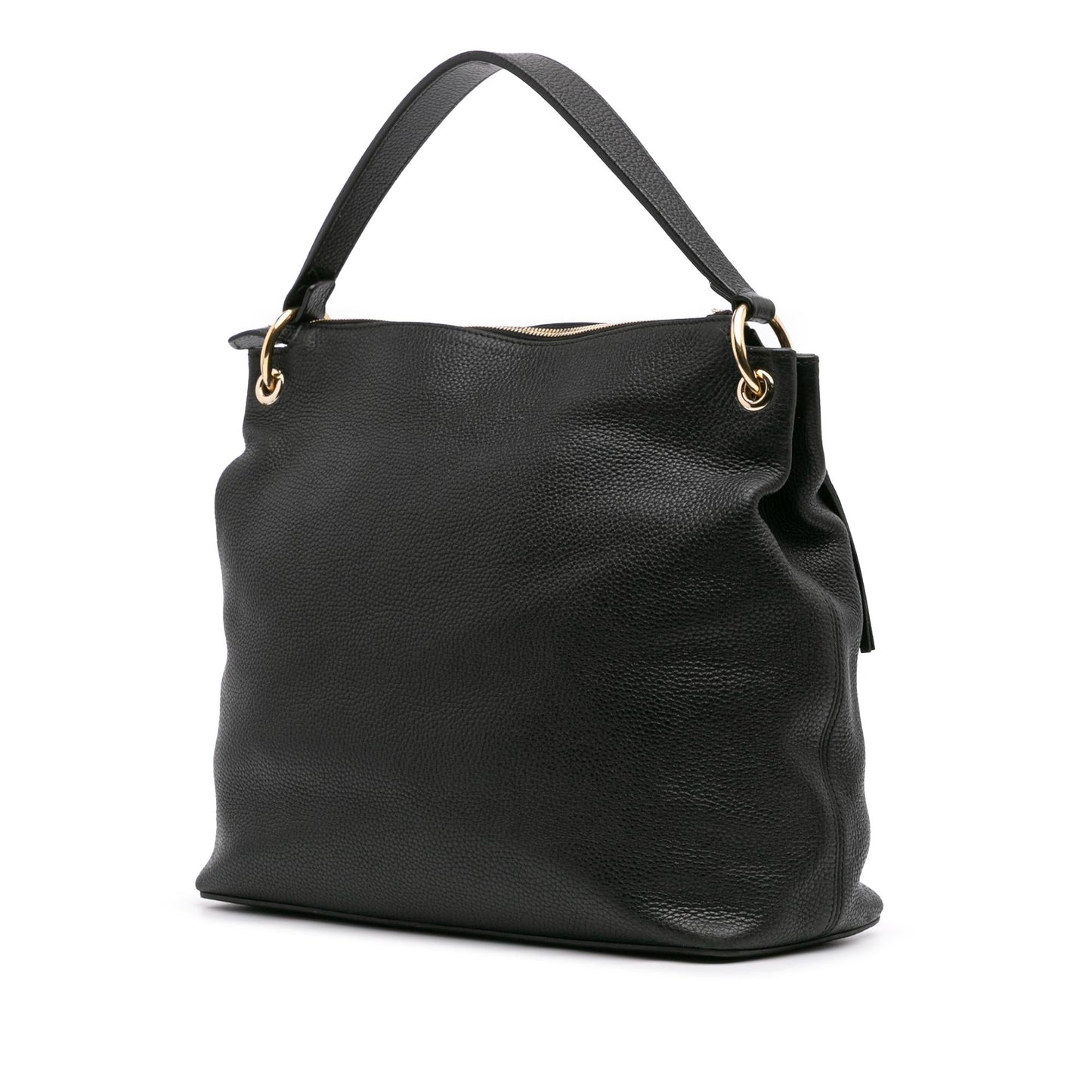 Gucci Pebbled Soho Convertible Calf Calfskin Black Large Satchel Bag