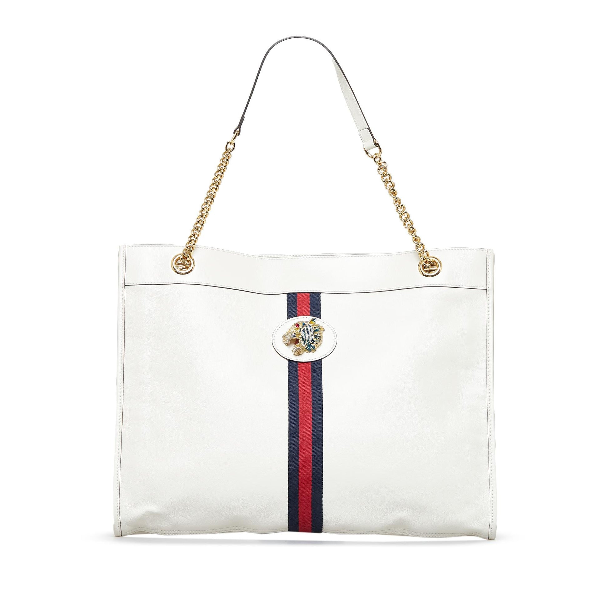 Gucci Rajah SHG-5IlZSP Calf White Large Tote Bag