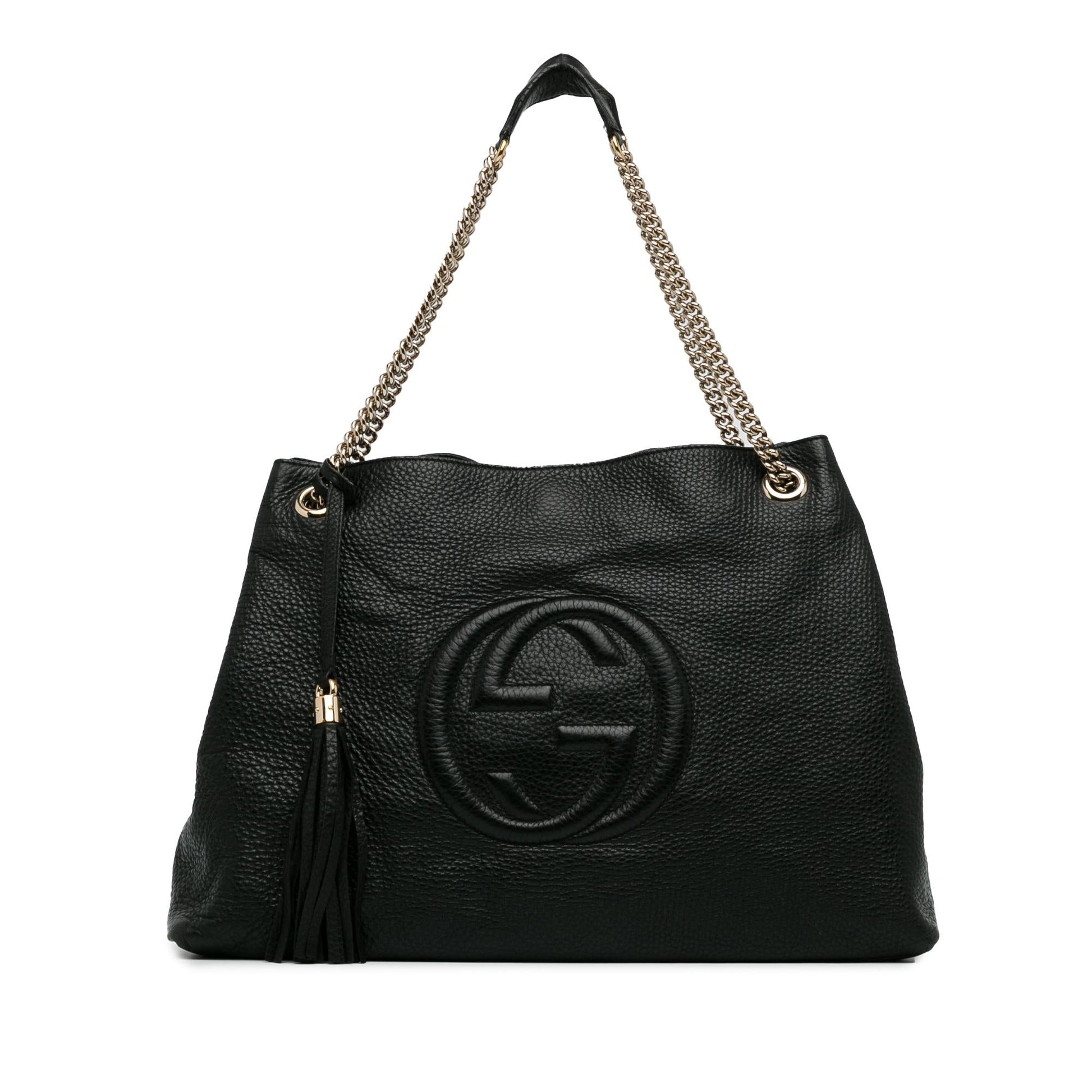 Gucci Soho SHG-BfQc46 Calf Black Large Chain Tote Bag