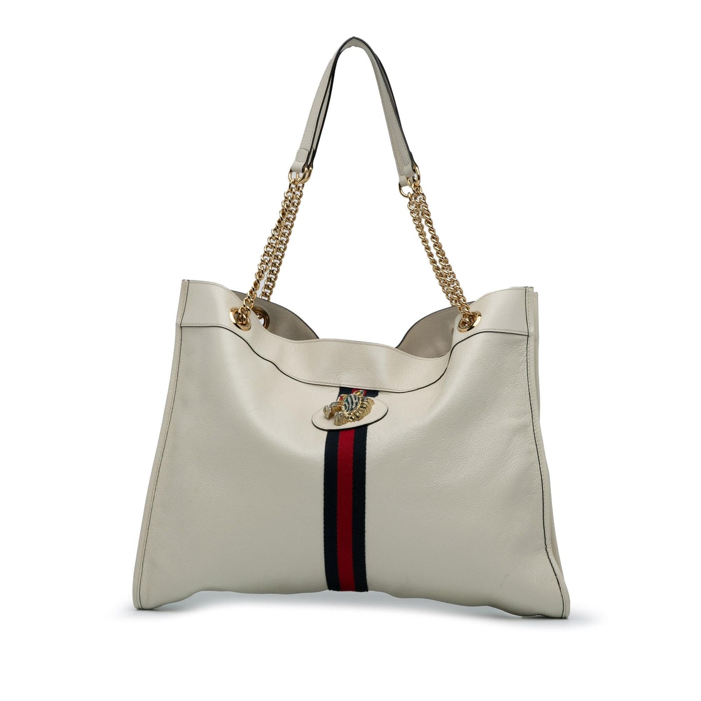 Gucci Web Rajah SHG-dbxSwX Leather Calf White Large Tote Bag