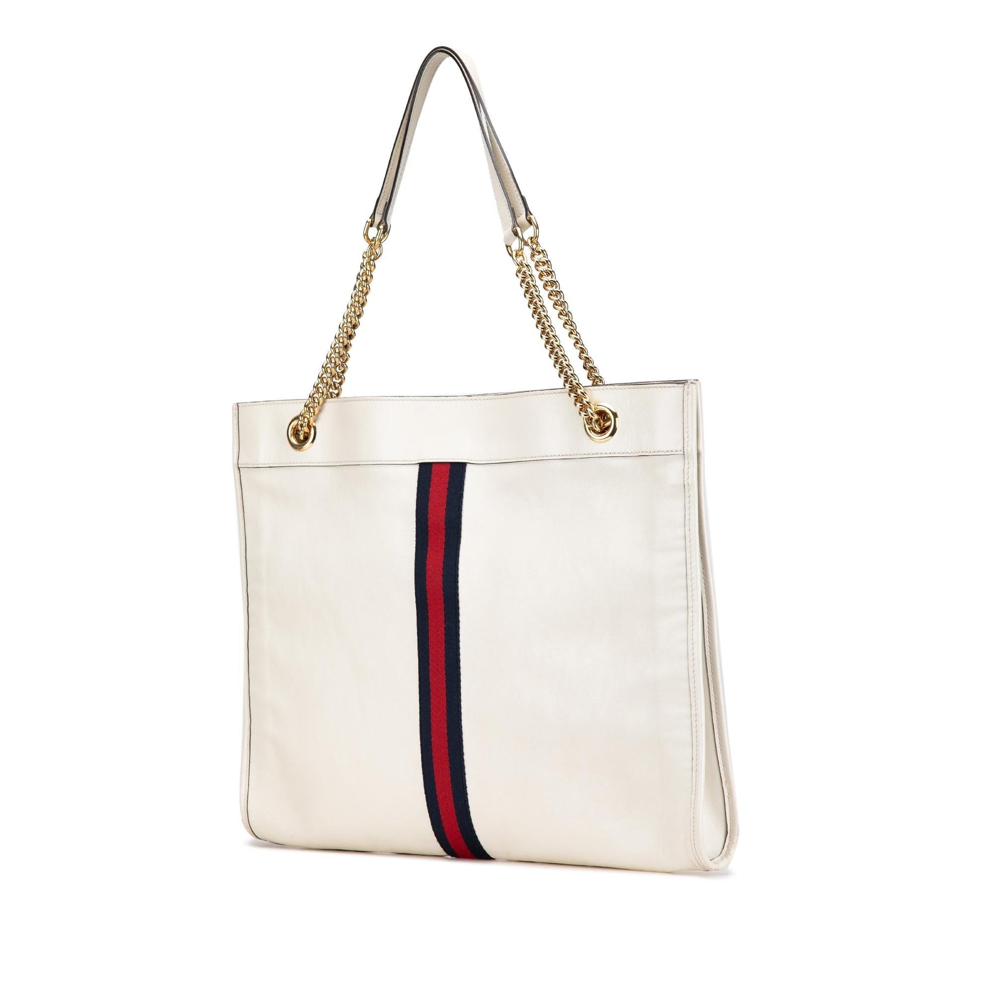 Gucci Web Rajah Leather Calf White Large Tote Bag Rajah Tote