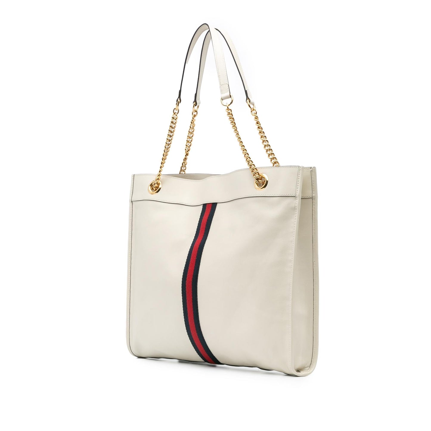 Gucci Web Rajah Leather Calf White Large Tote Bag Tote 2