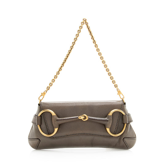 Gucci Tom Ford Horsebit SHF Leather Brown Grey Shoulder Bag