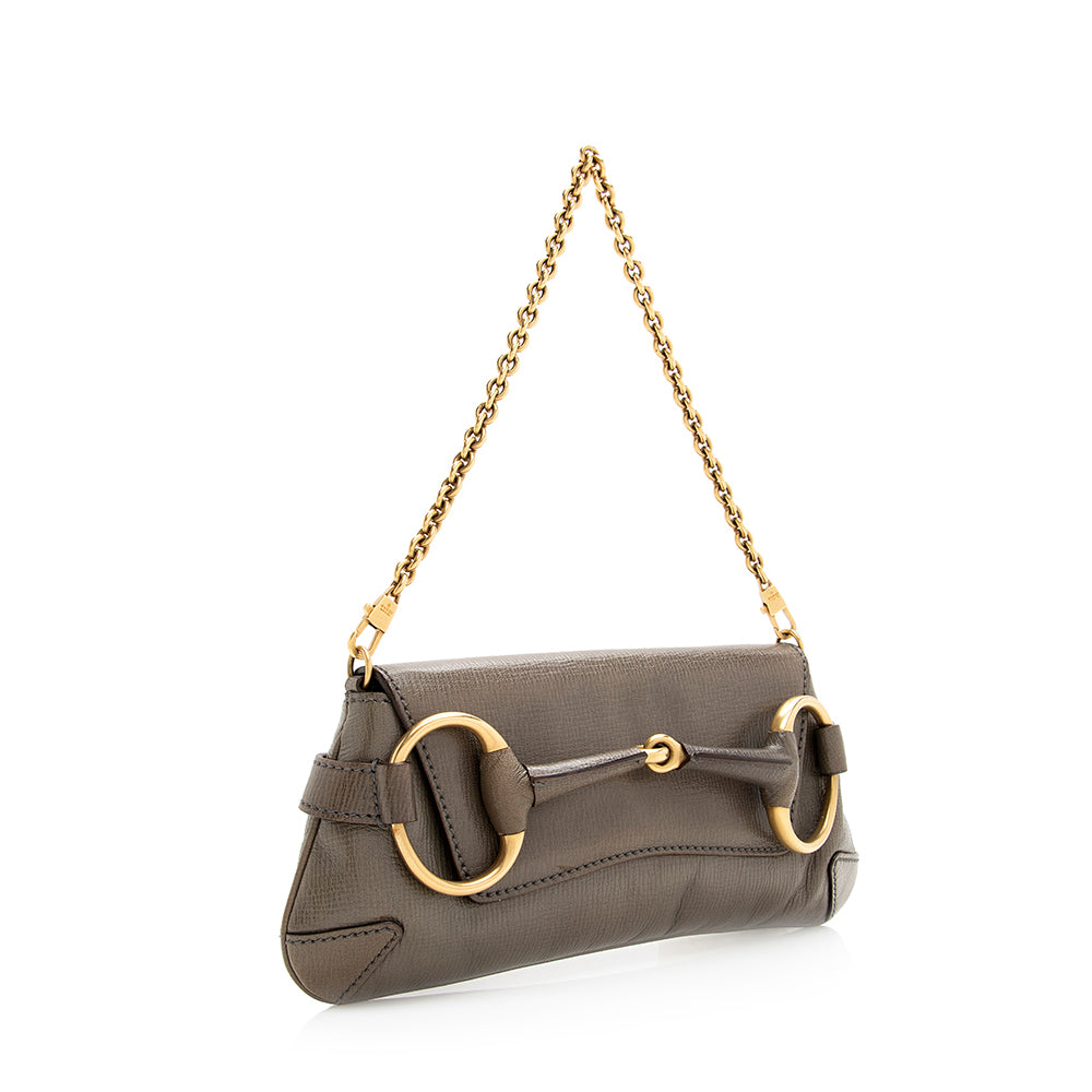 Gucci Tom Ford Horsebit SHF Leather Brown Grey Shoulder Bag
