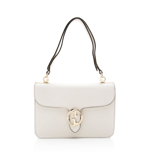 Gucci SHF Leather White Medium Flap Shoulder Bag
