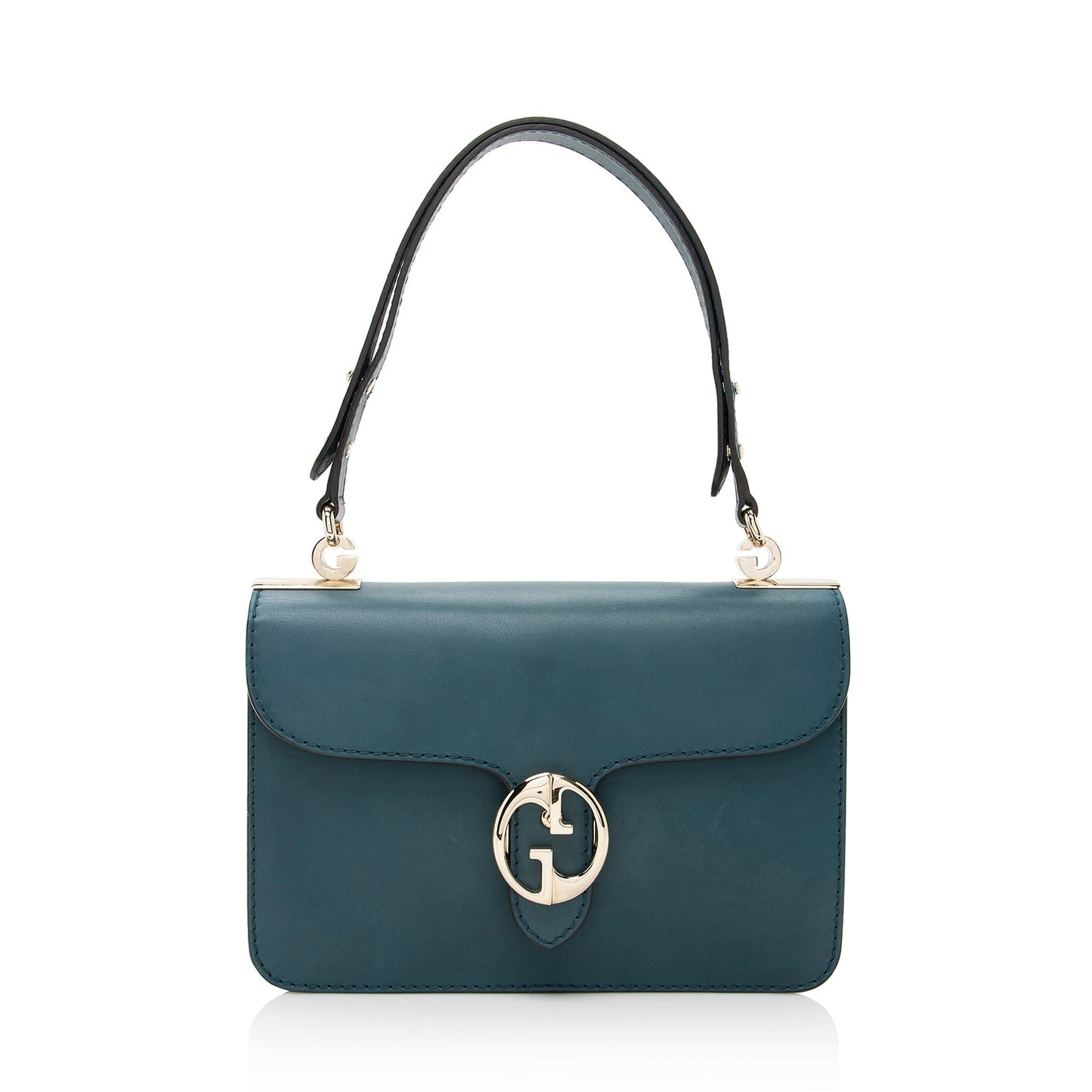 Gucci SHF Leather Blue Medium Flap Shoulder Bag
