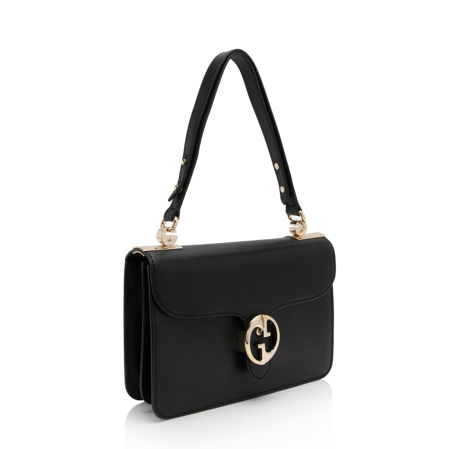 Gucci SHF-T6hZOI Leather Black Medium Flap Shoulder Bag