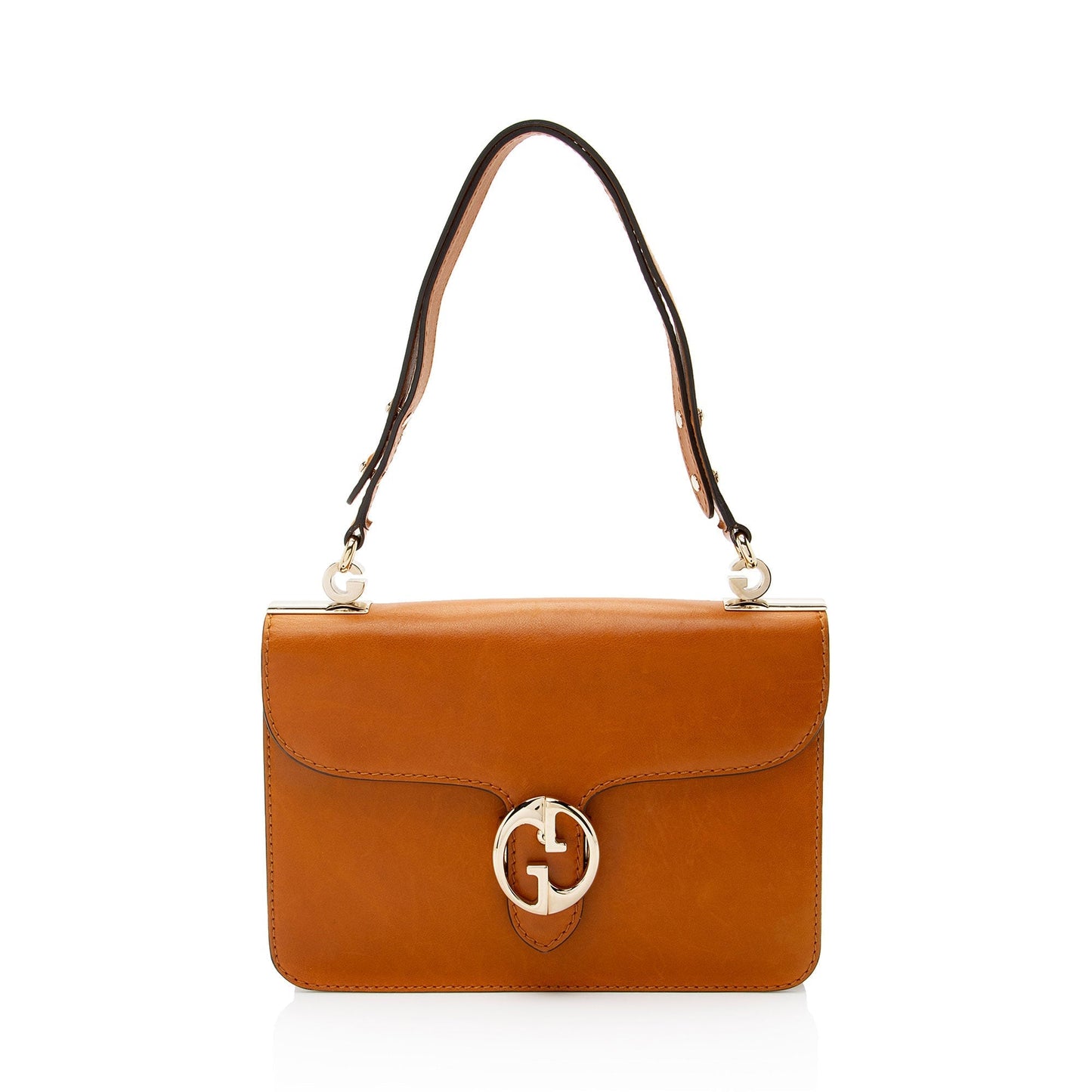 Gucci Leather Flap Brown Medium Shoulder Bag