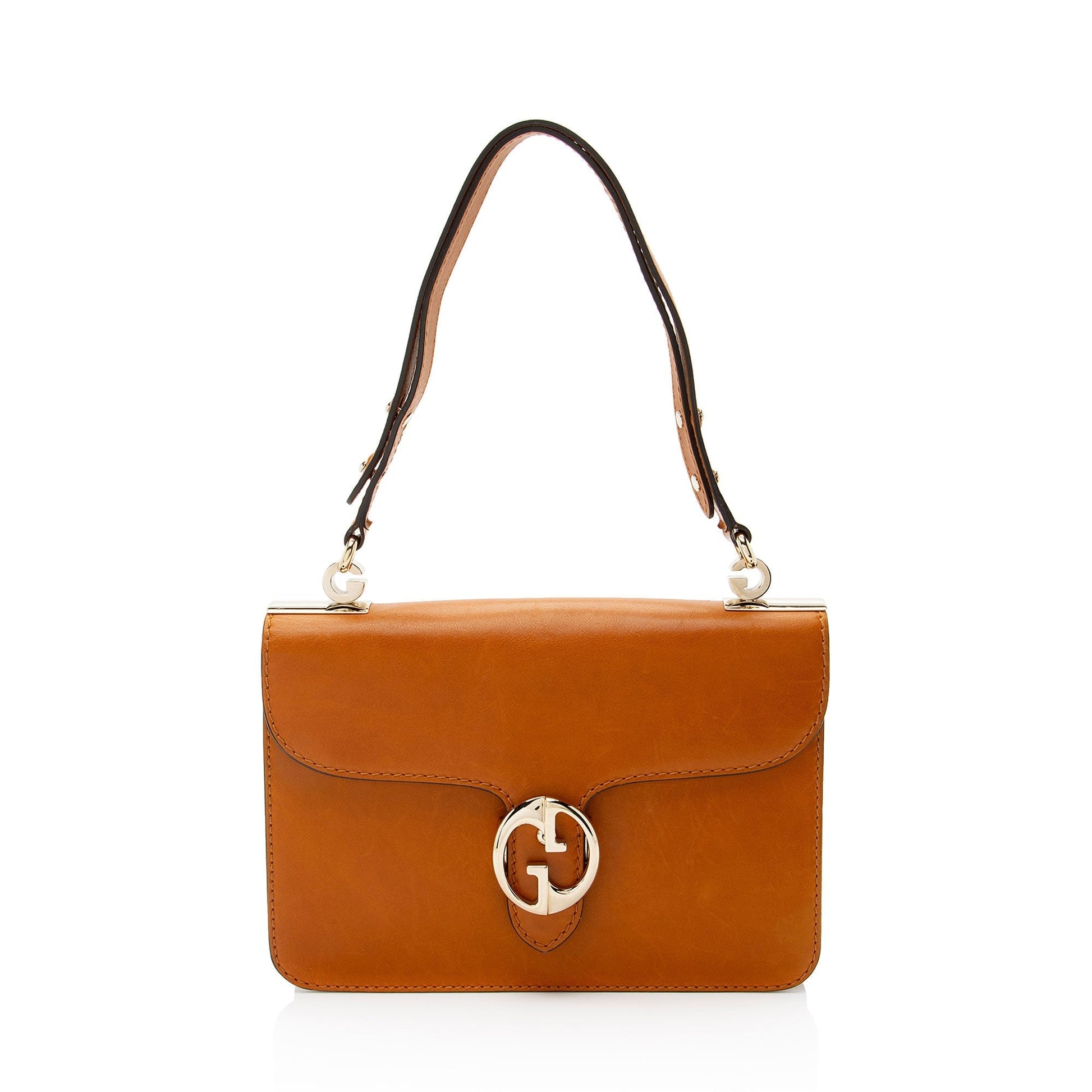 Gucci Leather Flap Brown Medium Shoulder Bag