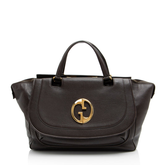 Gucci Leather Shf Wgqgd0 Brown Medium Tote Bag