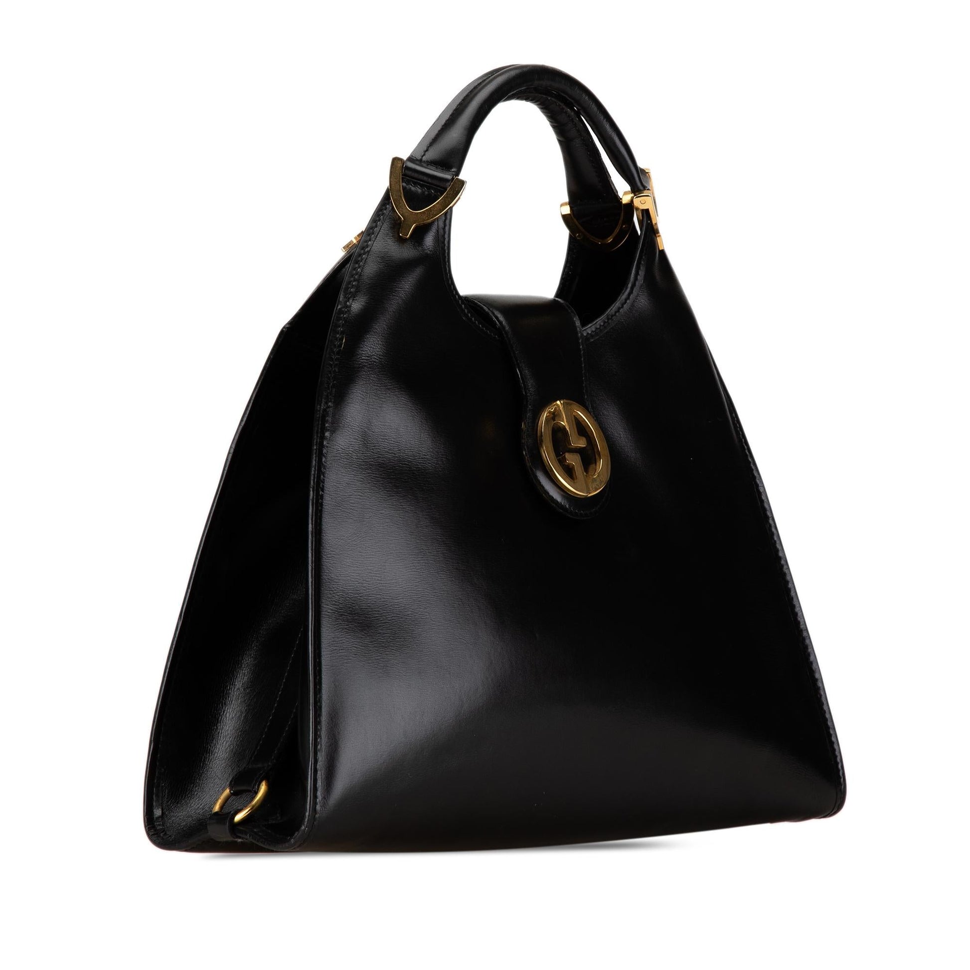 Gucci Stirrup SHG-Jxcegh Leather Calf Black Satchel Bag