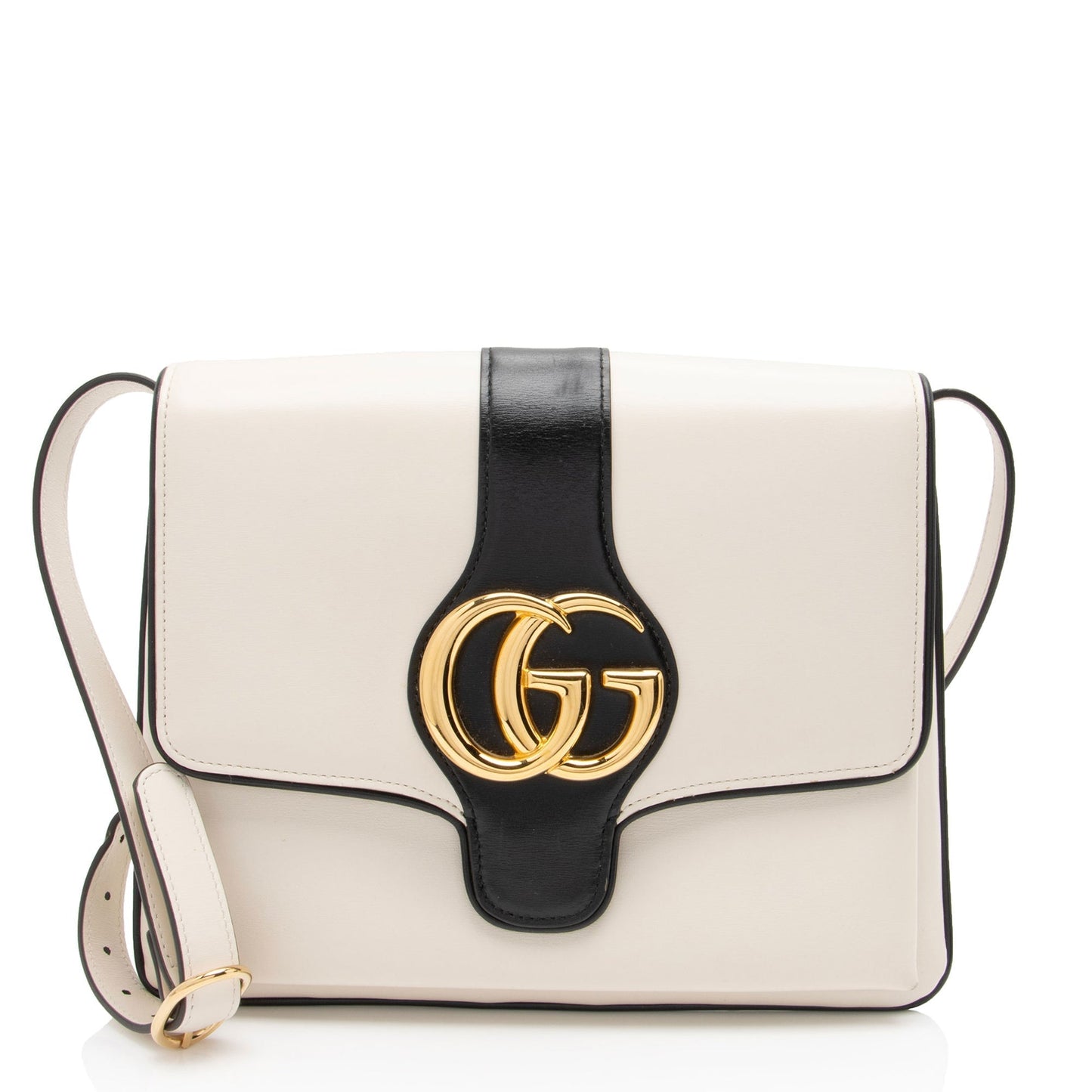 Gucci Arli Leather Black White Medium Crossbody Bag