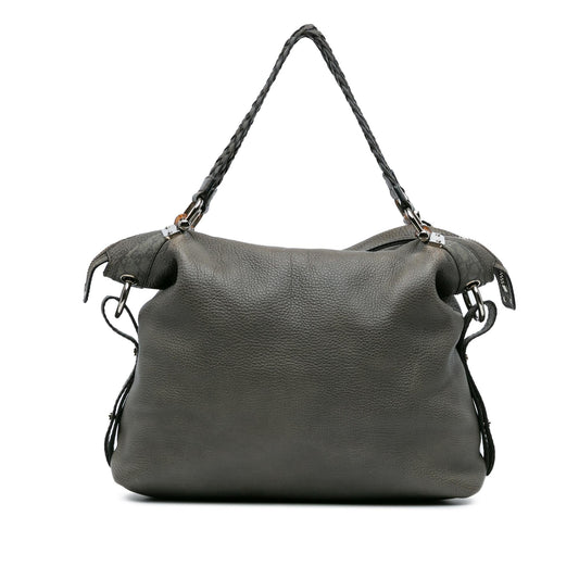 Gucci Bamboo Bar SHG-JuxF7a Leather Calf Grey Tote Bag
