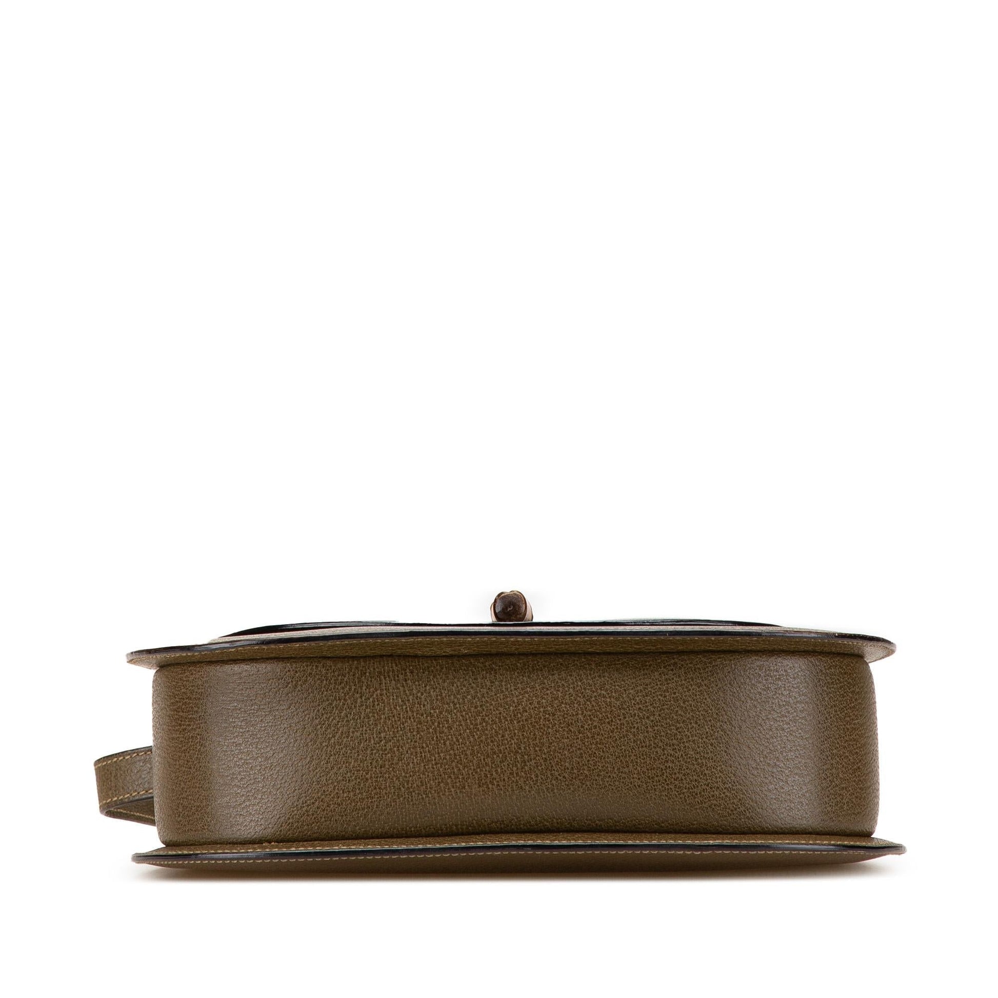 Gucci Bamboo Leather Calf Brown Crossbody Bag