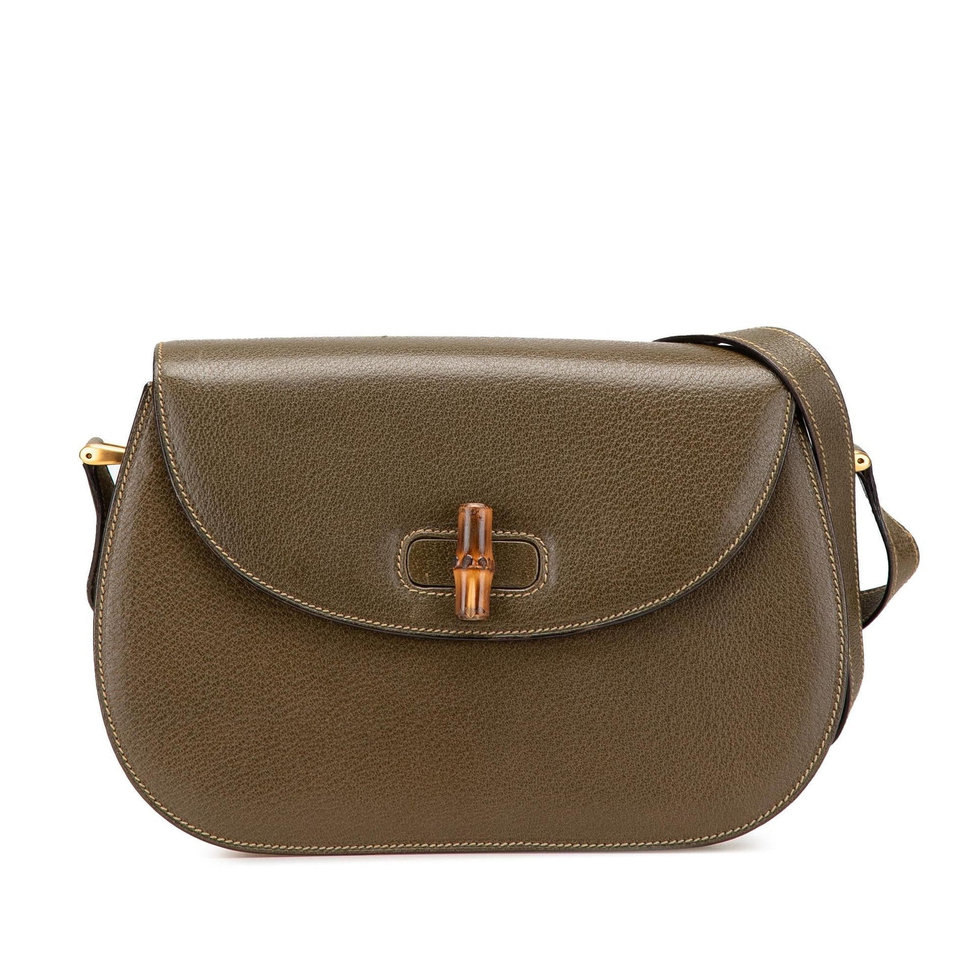 Gucci Bamboo Leather Calf Brown Crossbody Bag Crossbody 1