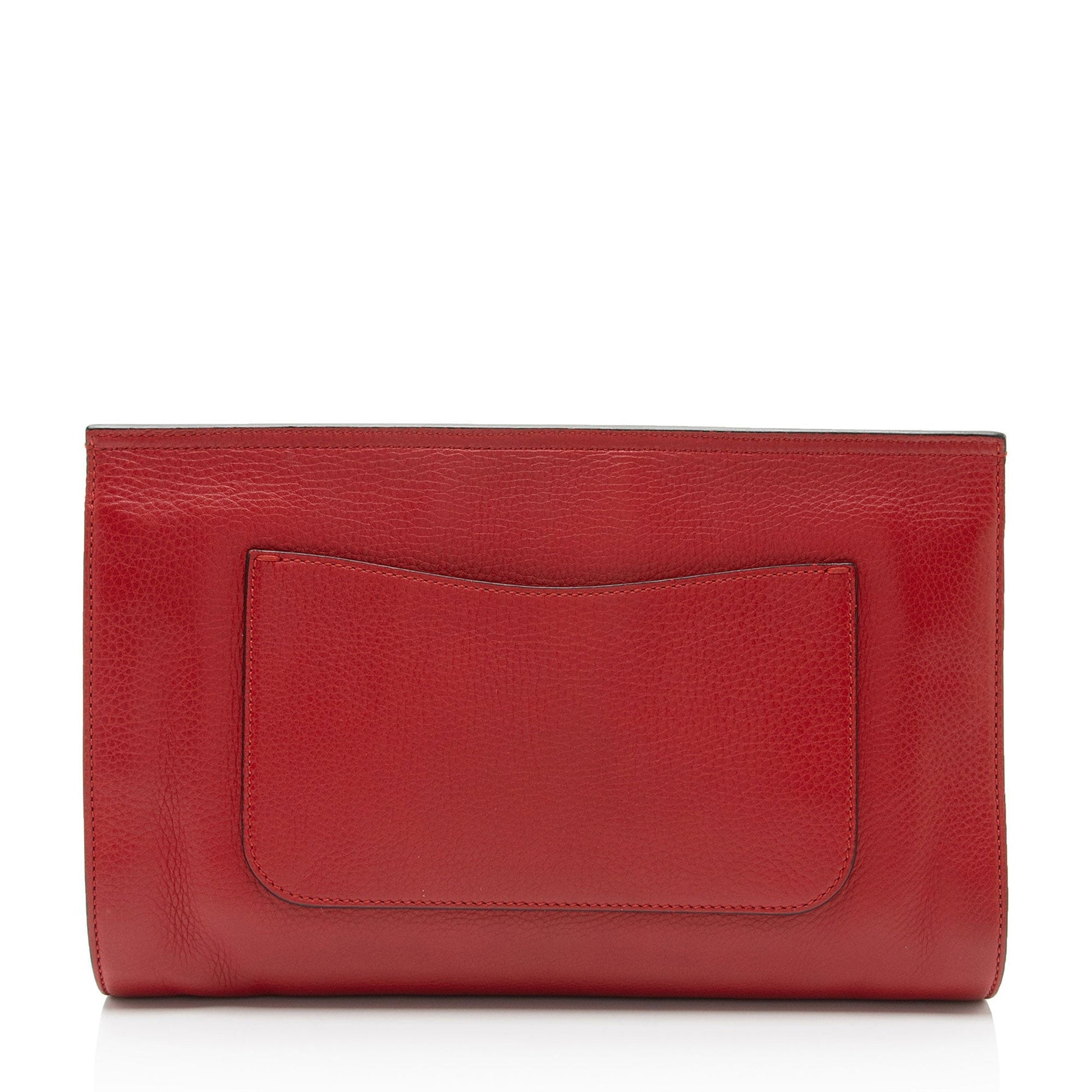 Gucci Bamboo Daily Leather Red Clutch Bag