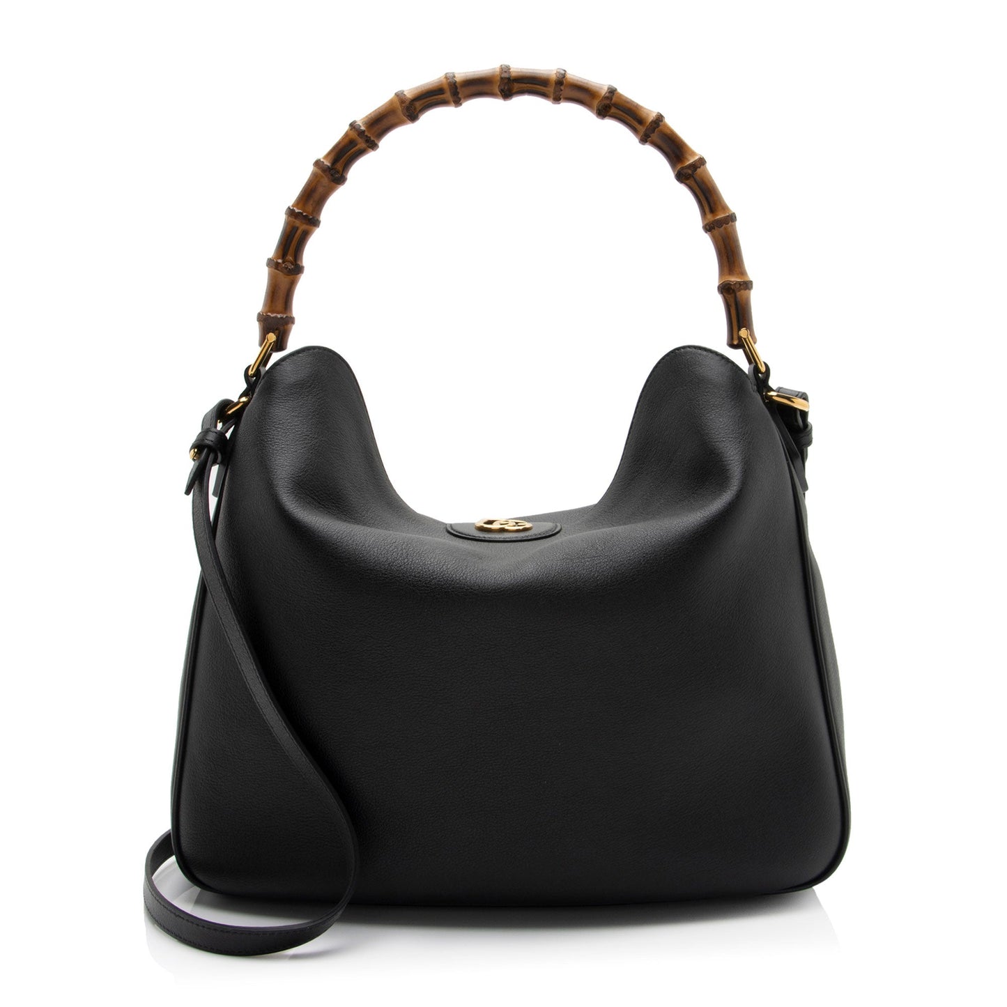 Gucci Bamboo Diana SHF-sWgjQL Leather Black Large Crossbody Bag