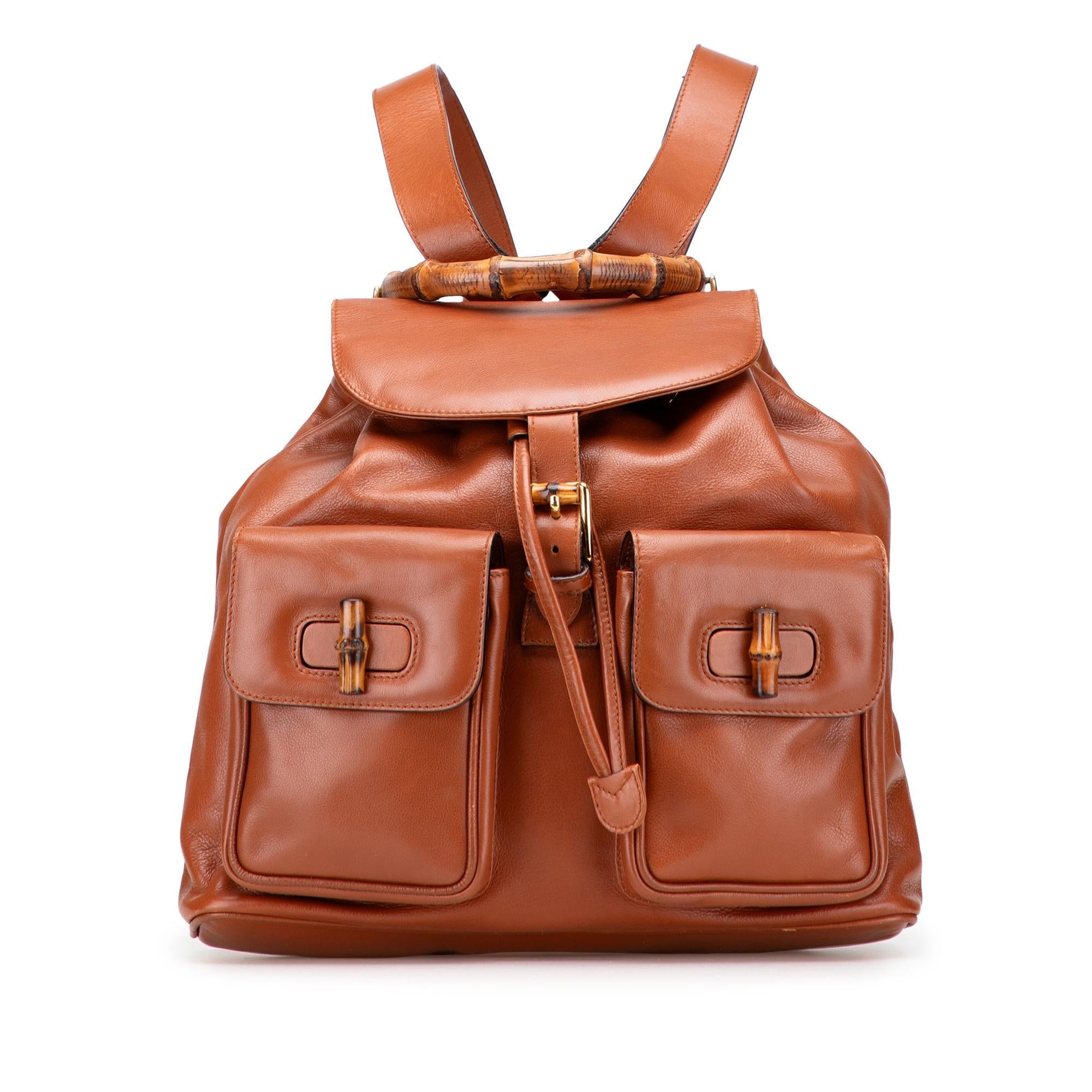 Gucci Bamboo Drawstring Backpack Leather Jewelry