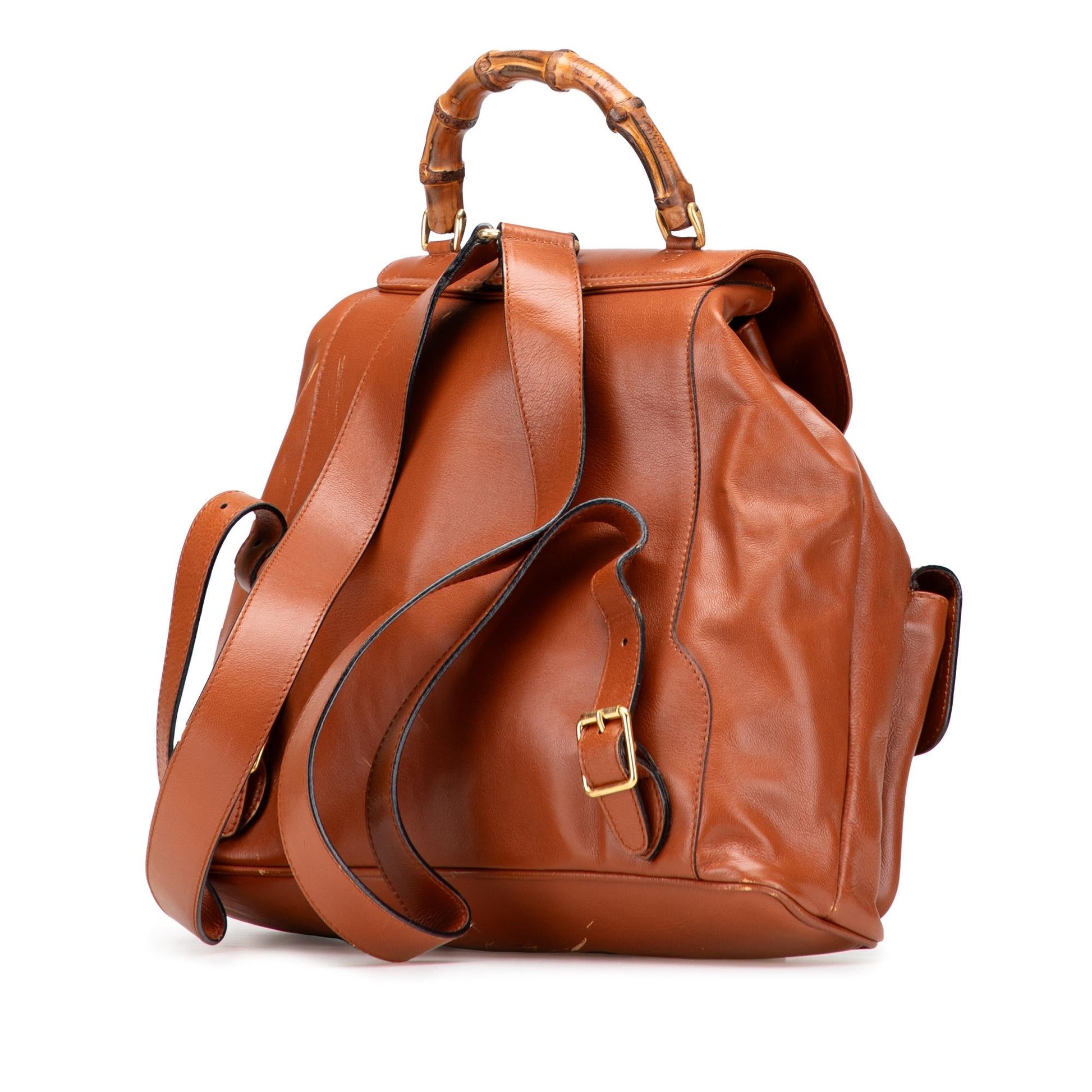 Gucci Bamboo Drawstring Backpack Leather Jewelry