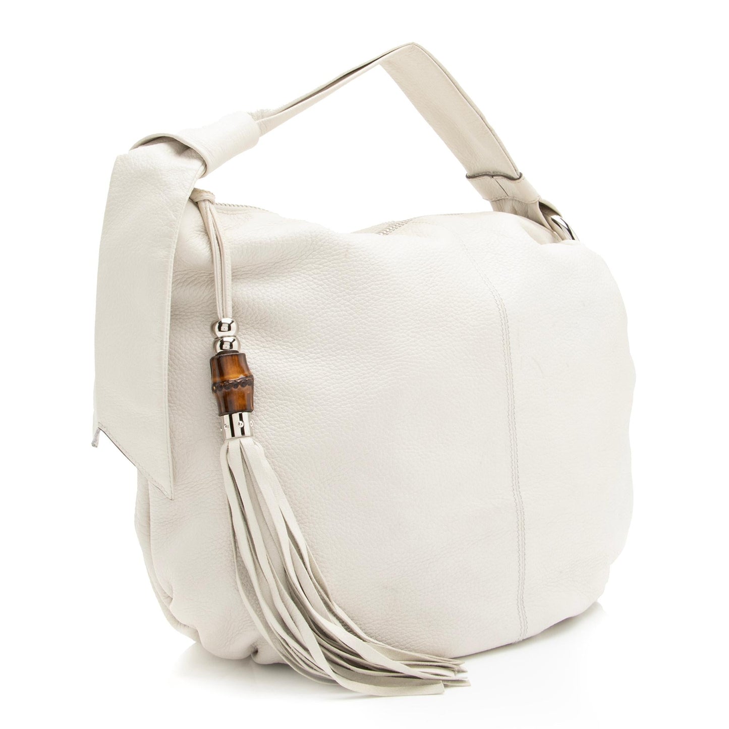 Gucci Bamboo Jungle SHF Leather White Medium Shoulder Bag