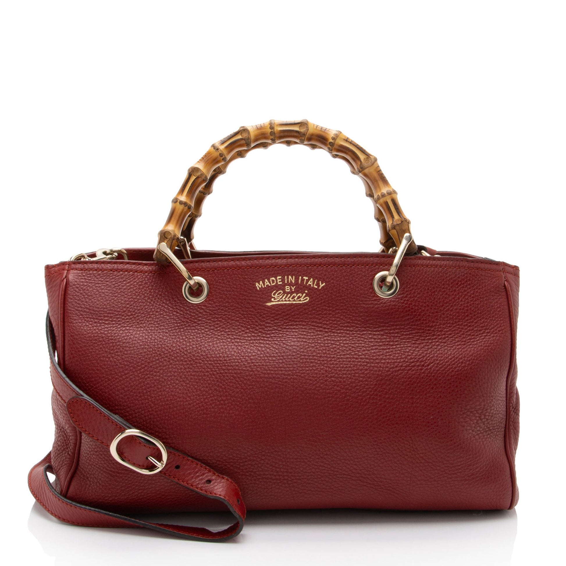 Gucci Bamboo Shopper SHF-BGoJH3 Leather Red Medium Tote Bag