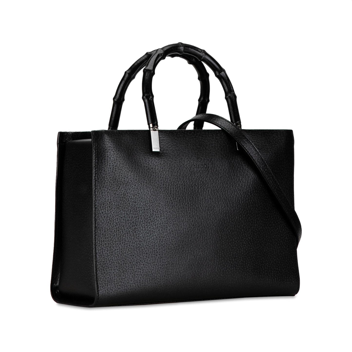 Gucci Bamboo SHG-dEOVUh Leather Calf Black Satchel Bag