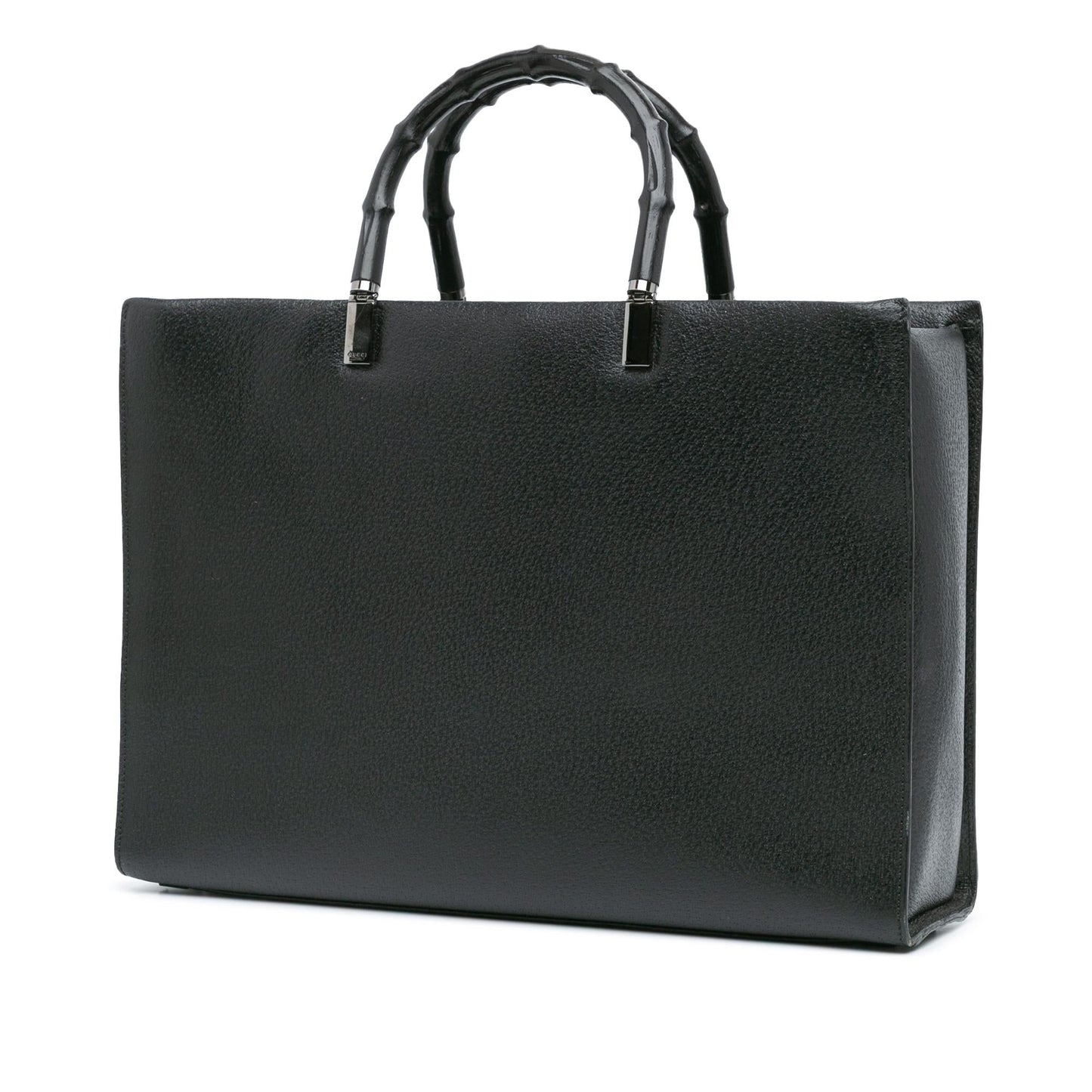 Gucci Bamboo Leather Calf Black Satchel Bag Bamboo Satchel