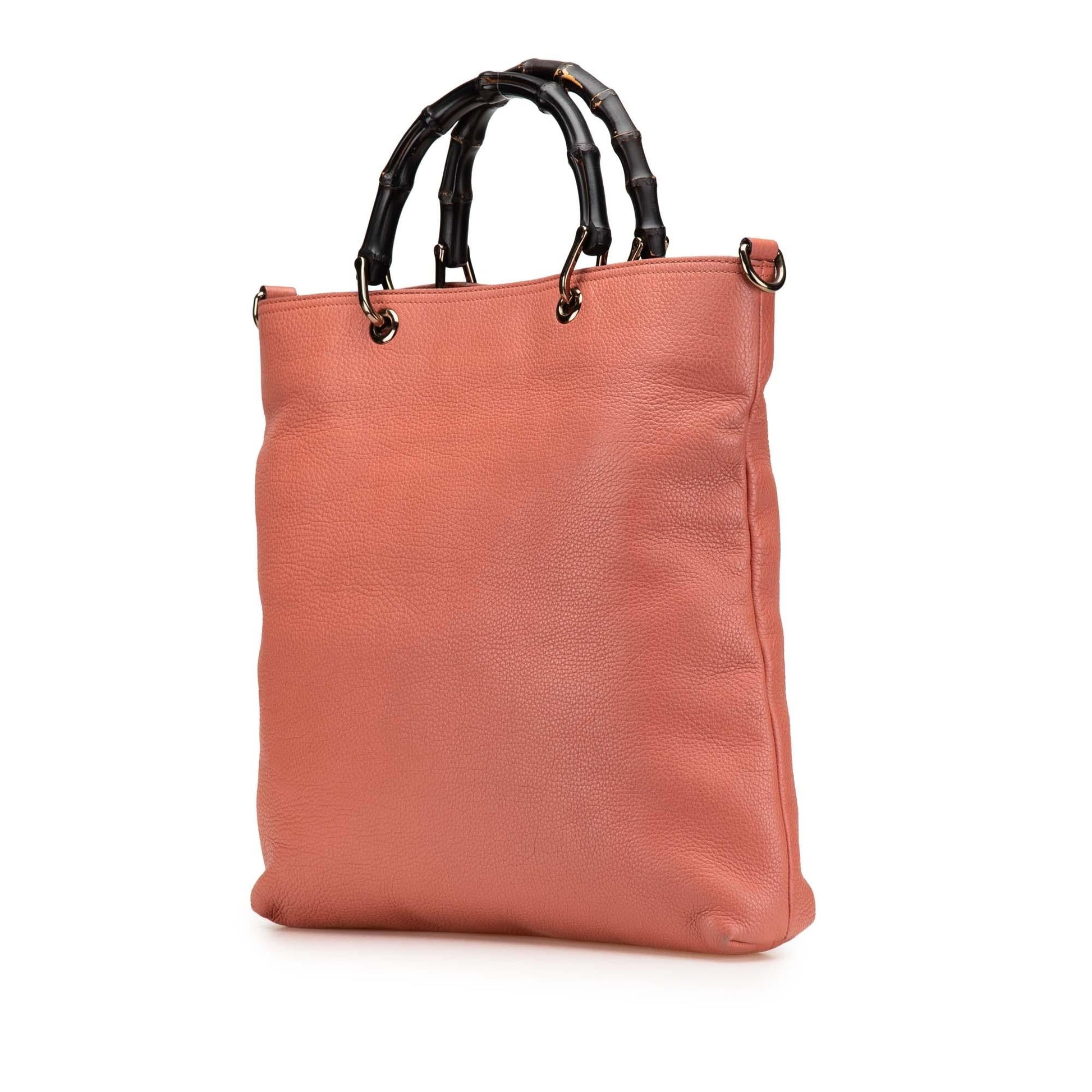 Gucci Bamboo Leather Calf Pink Satchel Bag Satchel 1