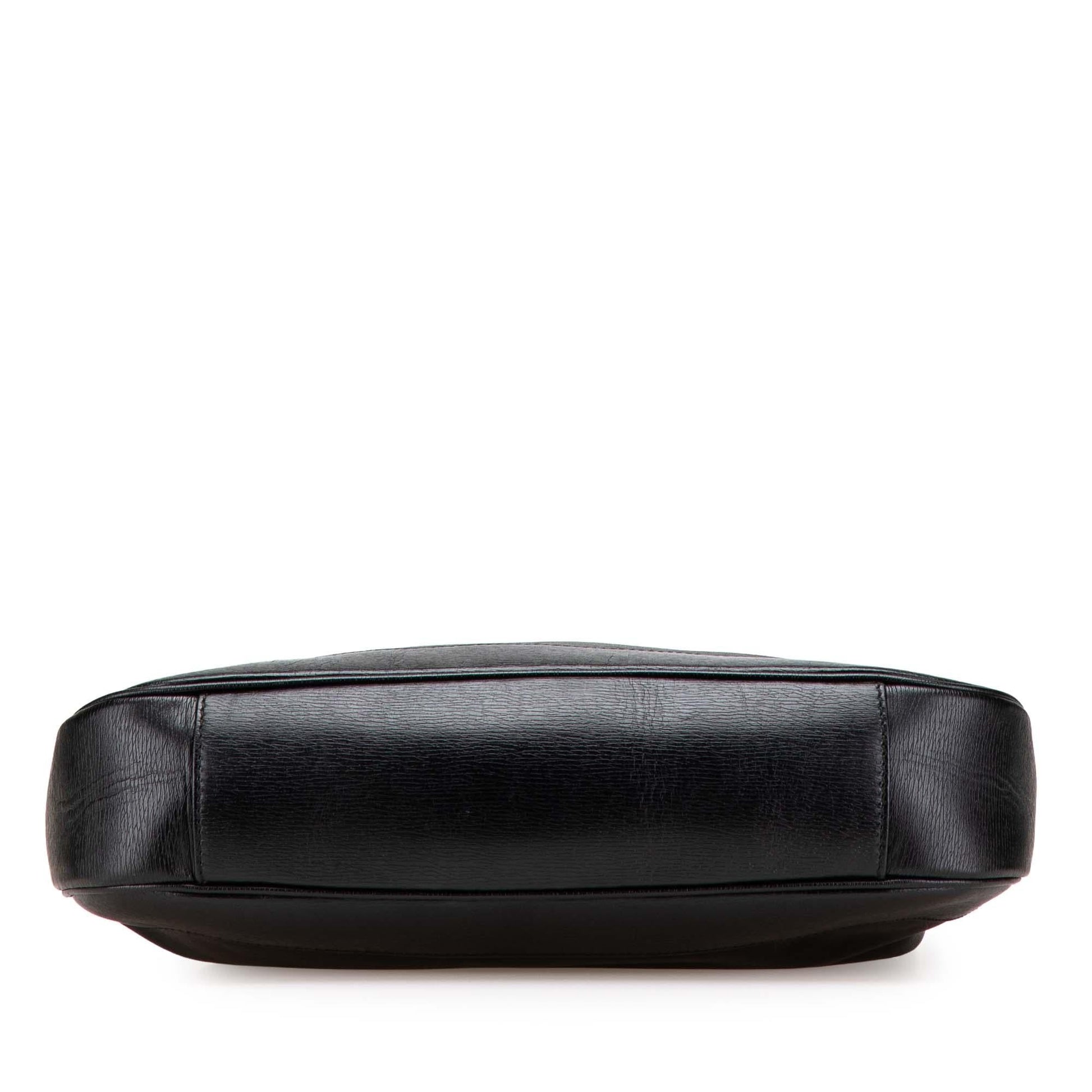 Gucci Bamboo Leather Calf Black Satchel Bag
