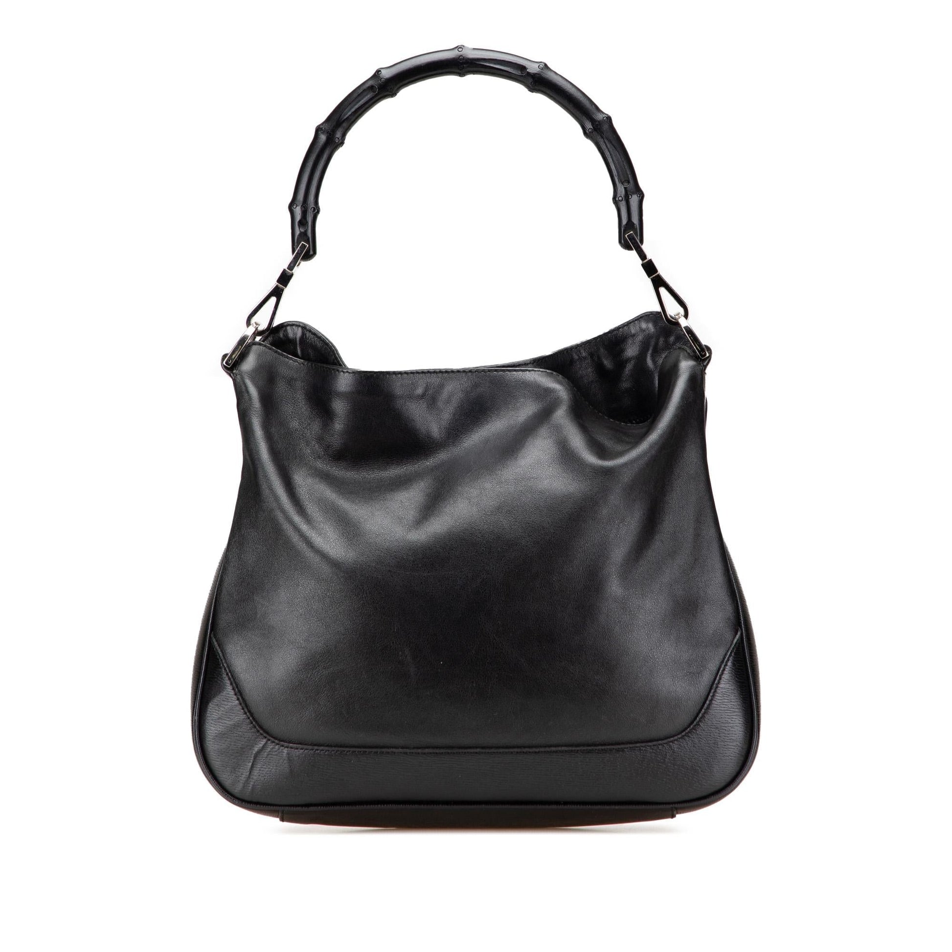 Gucci Bamboo Leather Calf Black Satchel Bag Satchel 3