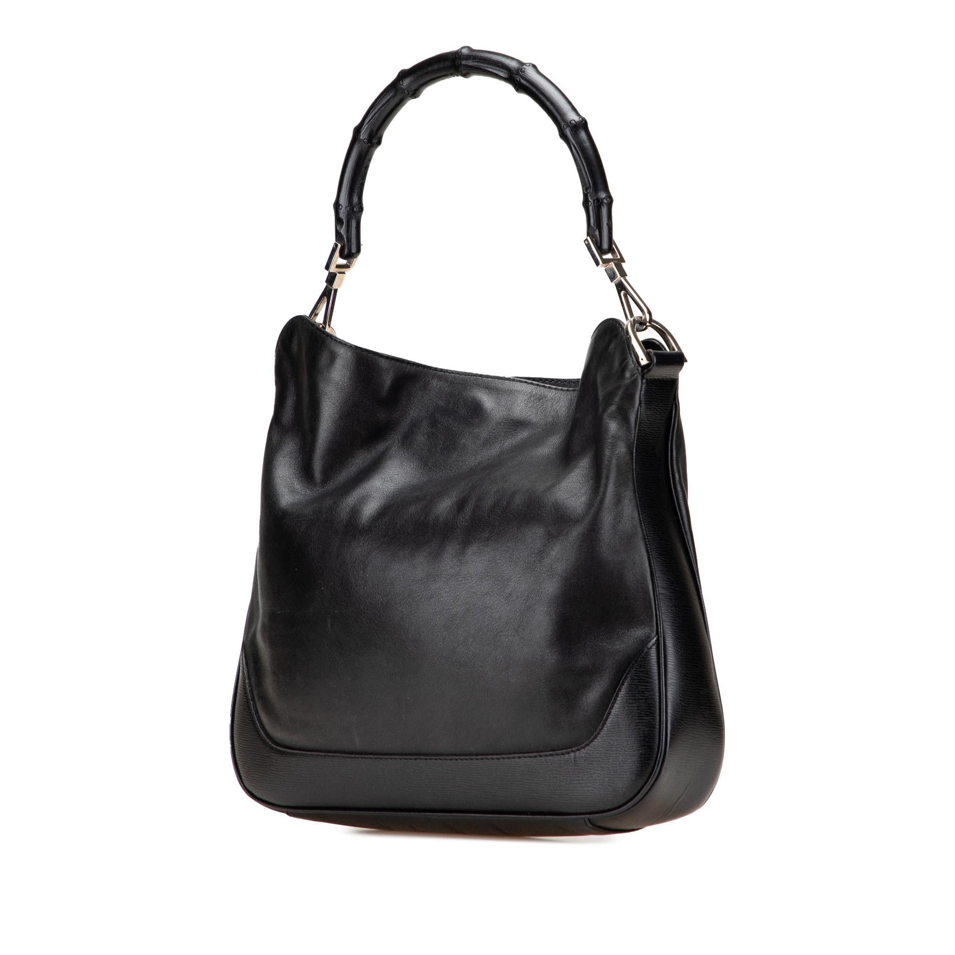 Gucci Bamboo Leather Calf Black Satchel Bag Satchel 4