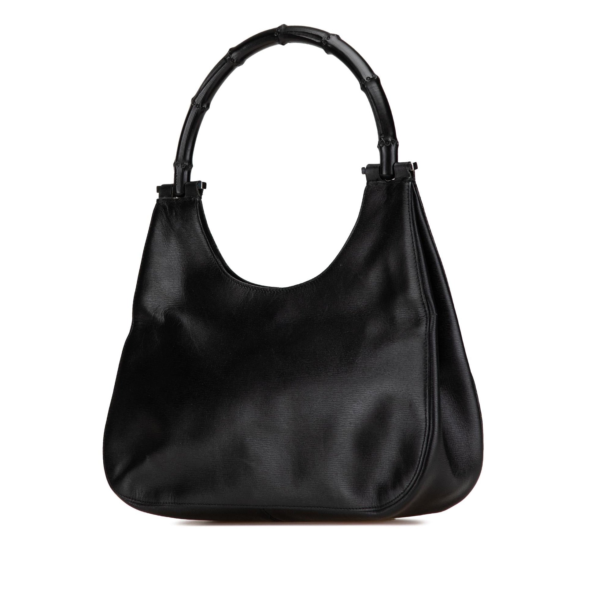 Gucci Bamboo SHG-Y0sM3k Leather Calf Black Shoulder Bag
