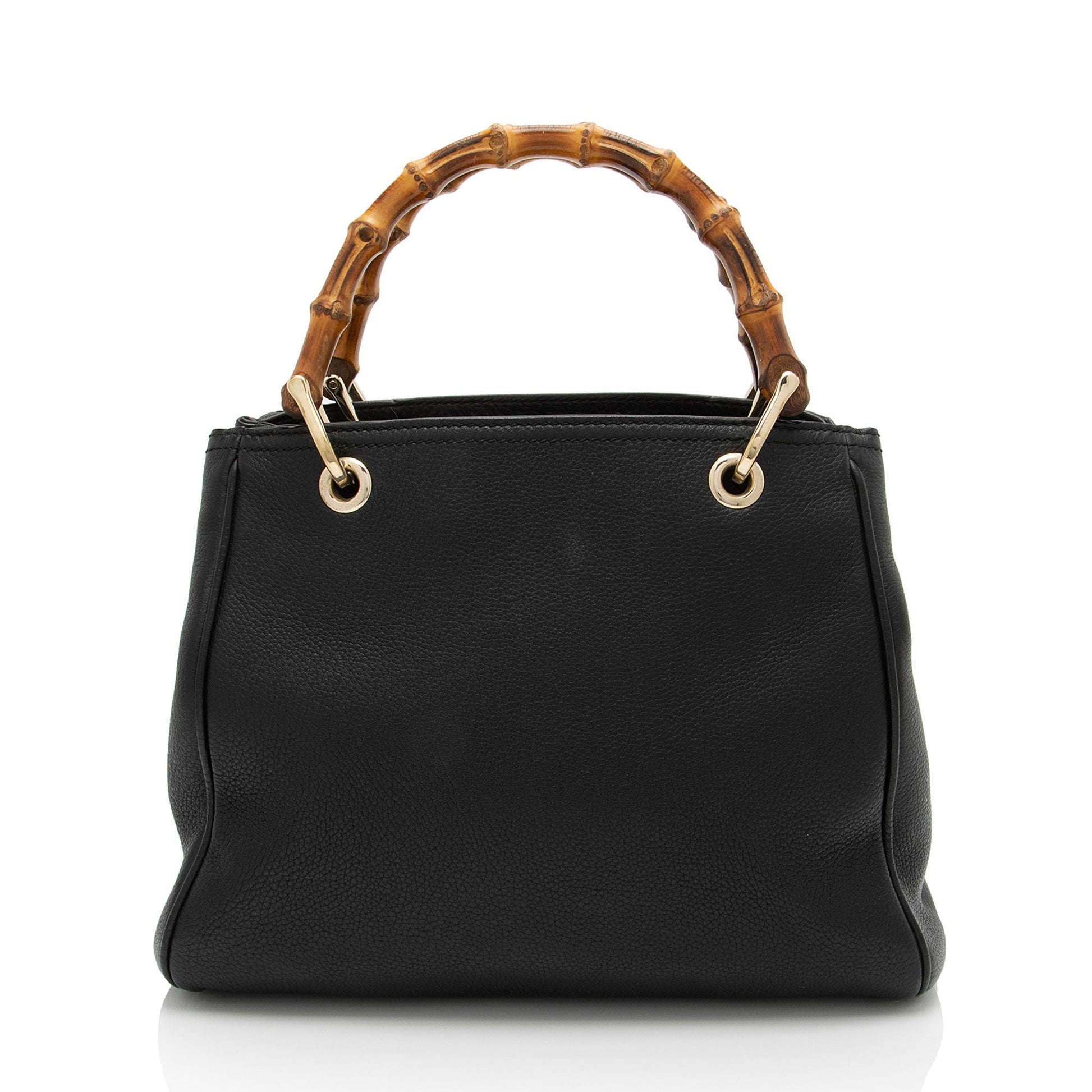 Gucci Bamboo Shopper SHF-M26bz2 Leather Black Small Tote Bag