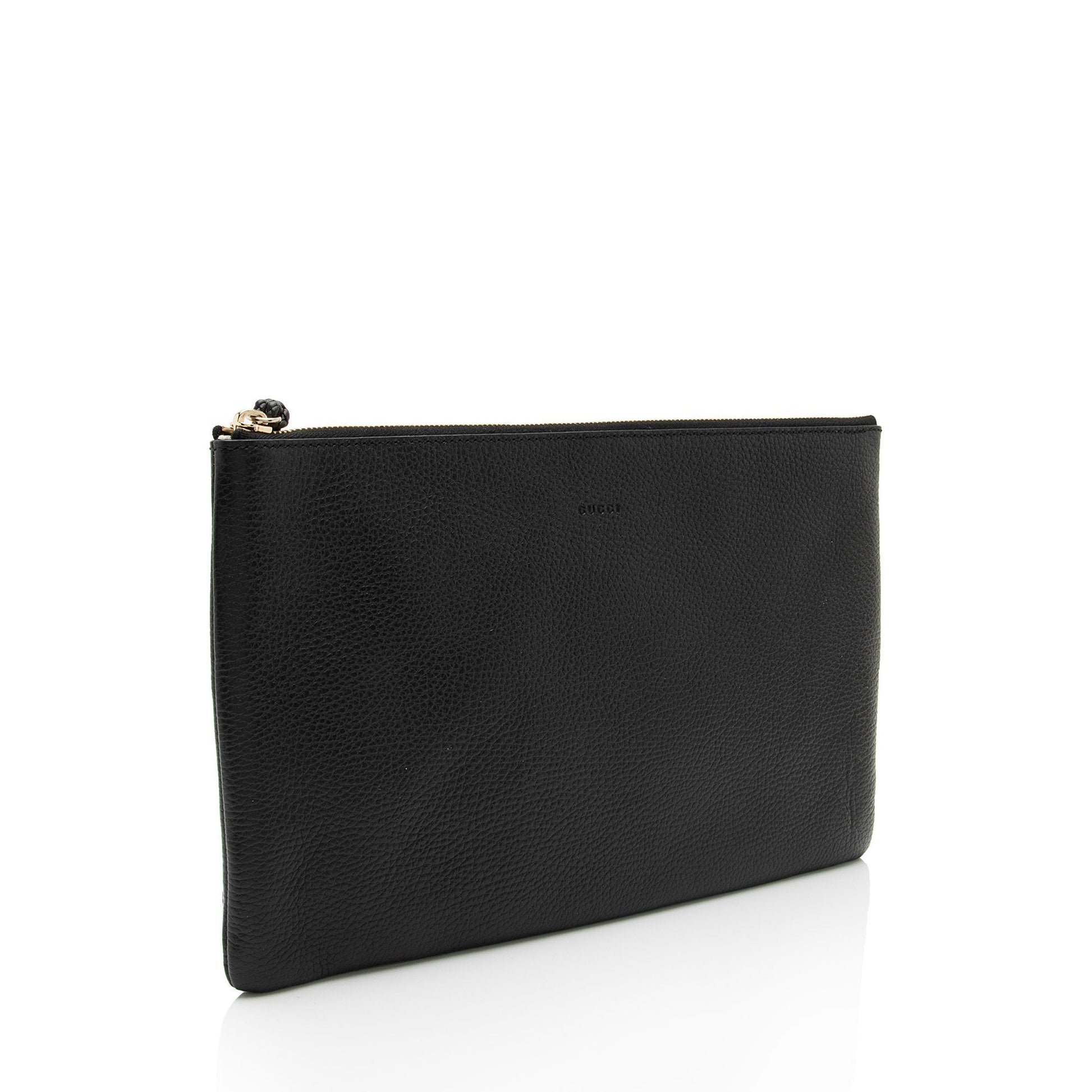 Gucci Bamboo Tassel Zip SHF-ybom6m Leather Black Clutch Bag