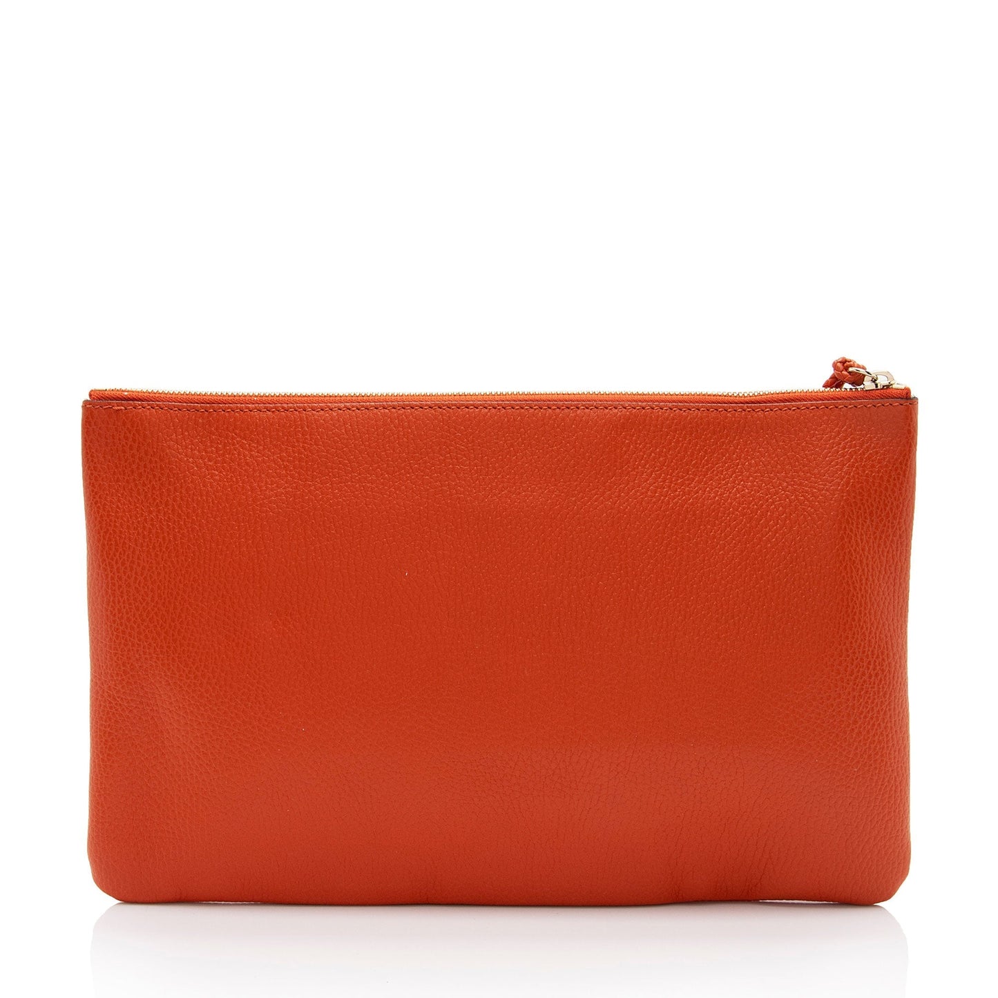 Gucci Bamboo Tassel Zip SHF-aWlLLC Leather Orange Clutch Bag