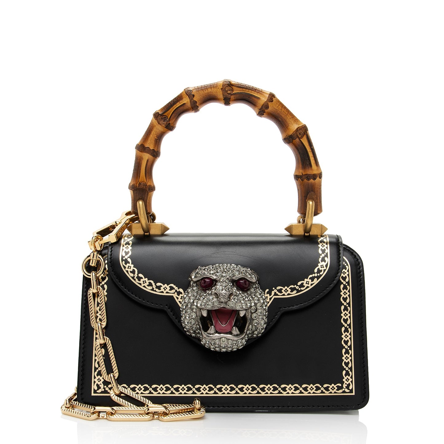 Gucci Bamboo Thiara SHF-yZDyFo Leather Black Small Top Handle Satchel Bag