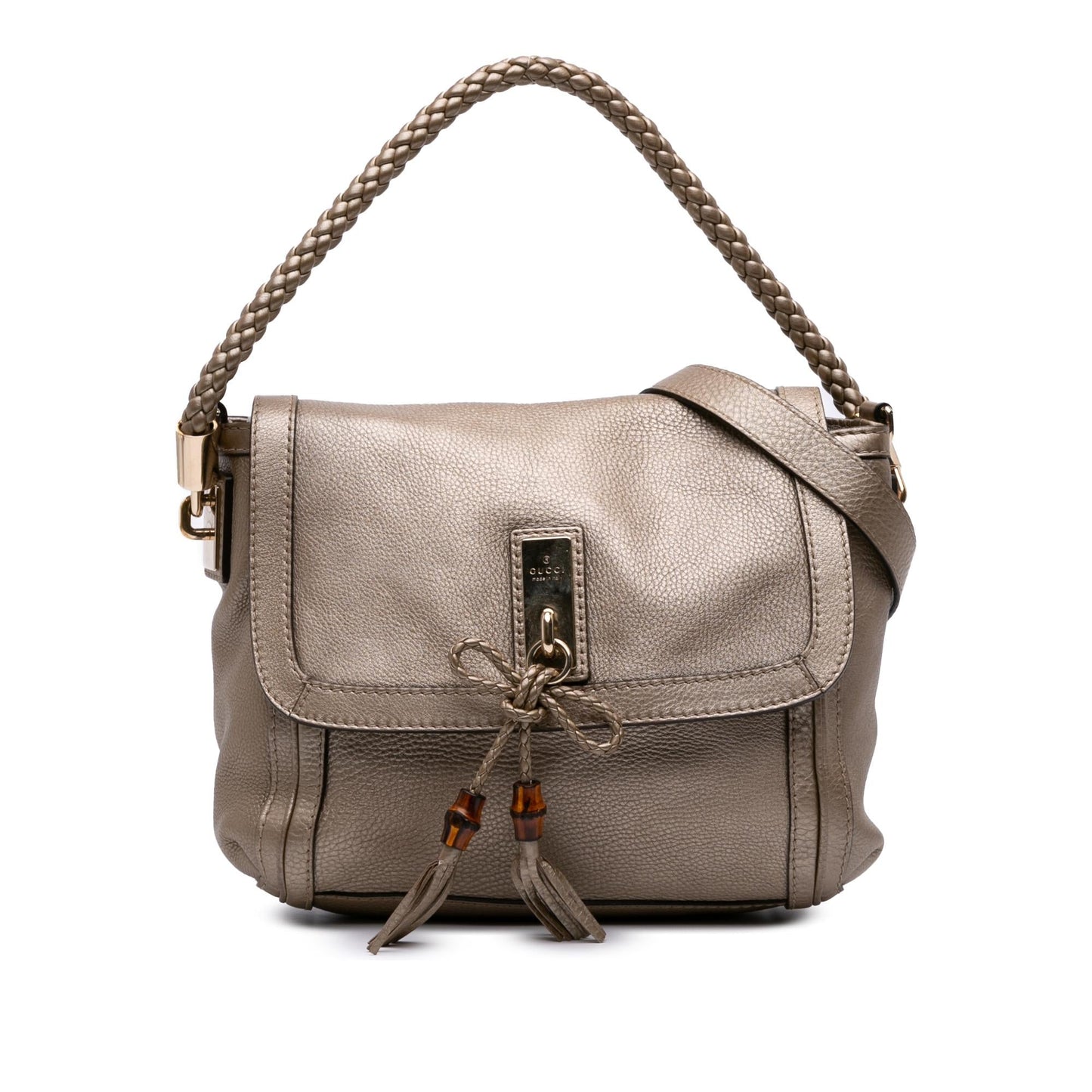 Gucci Bella Leather Calf Gold Satchel Bag Satchel 2