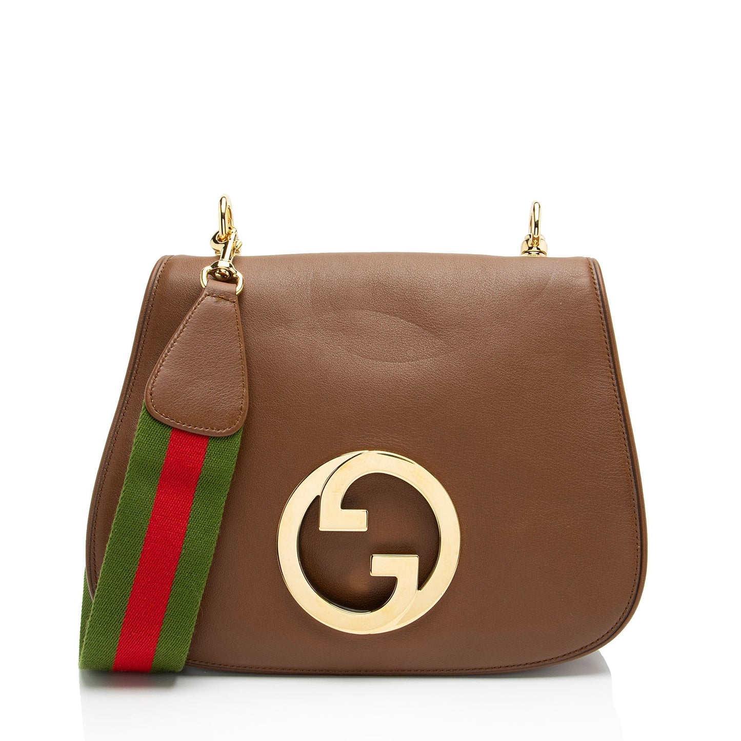 Gucci Blondie Leather Nylon Brown Medium Crossbody Bag Bag 1