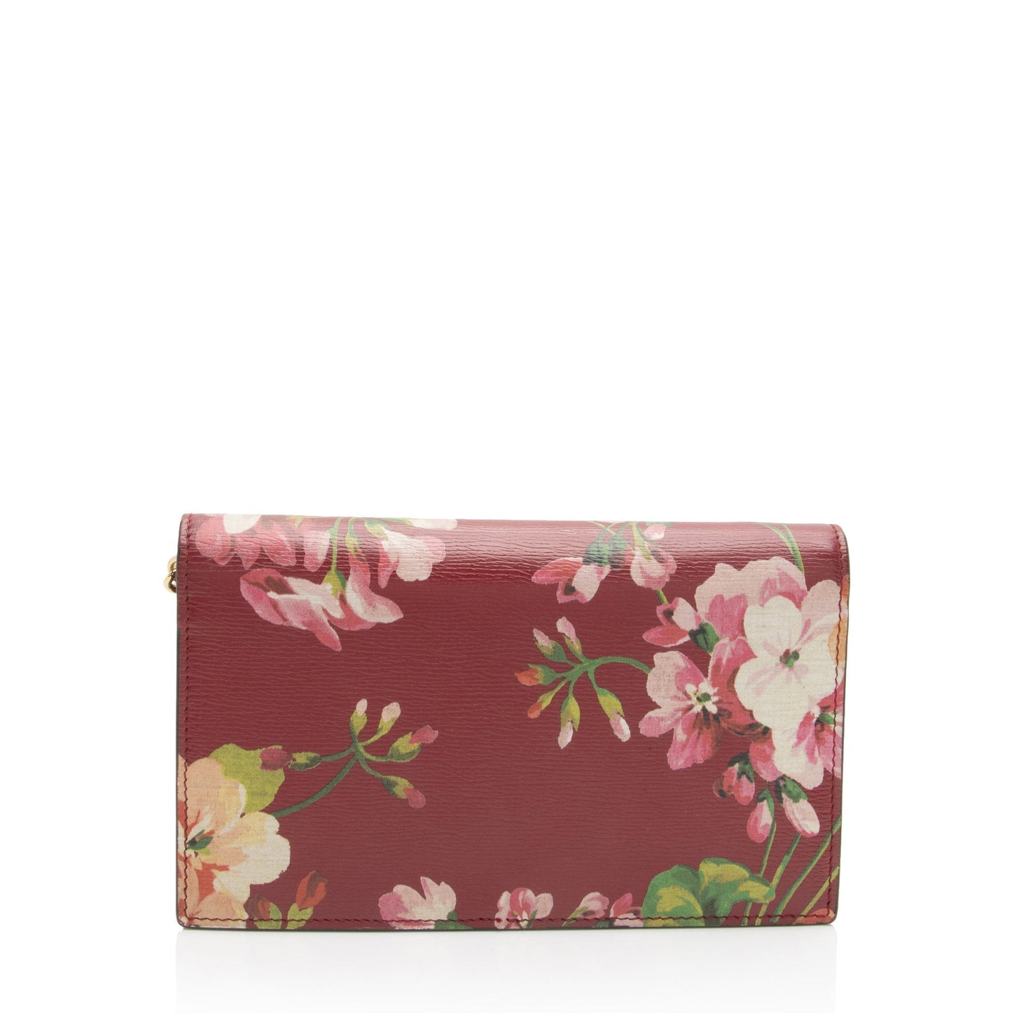 Gucci Blooms Interlocking GG Wallet on Leather Red Chain Crossbody Bag