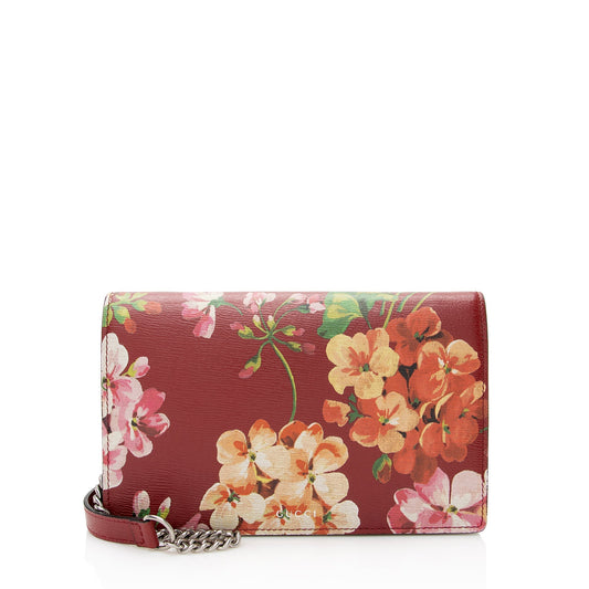 Gucci Blooms Wallet on SHF Leather Red Chain Shoulder Bag