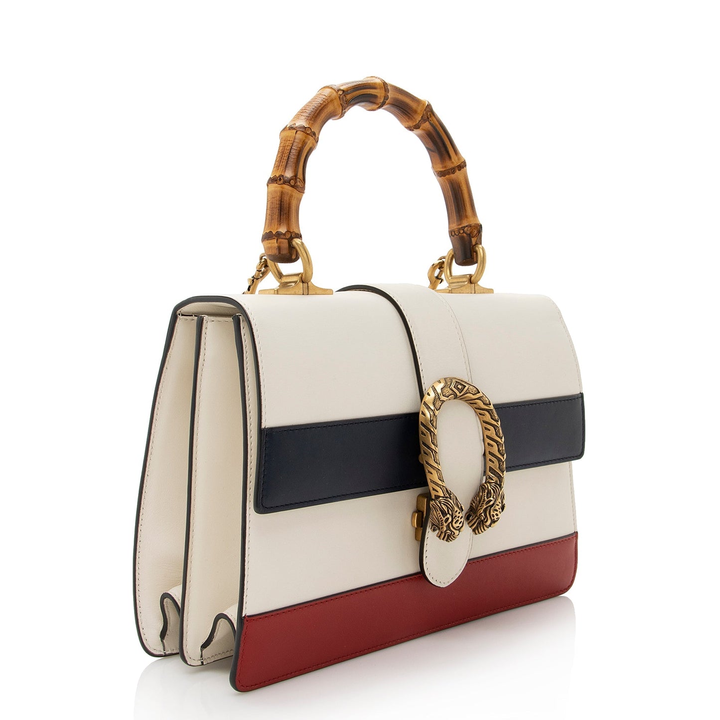 Gucci Borsa Dionysus Top Handle SHF Leather Nylon White Blue Satchel Bag