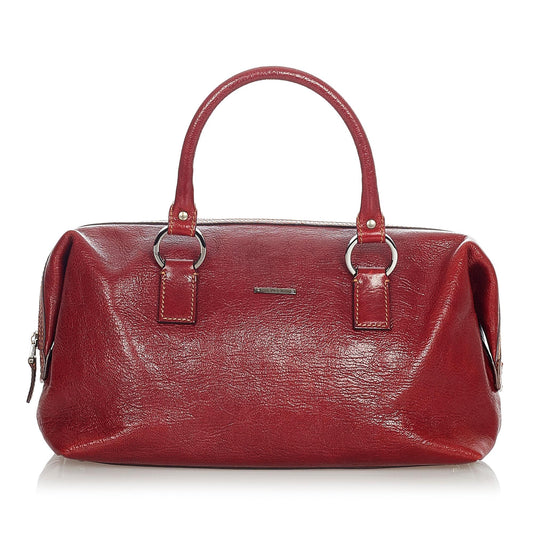 Gucci Boston SHG Leather Calf Red Satchel Bag Bag Shg