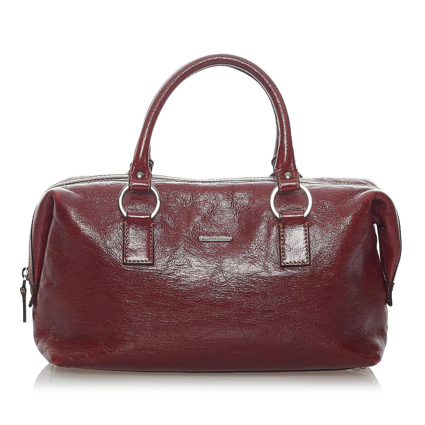 Gucci Boston SHG Leather Calf Red Satchel Bag